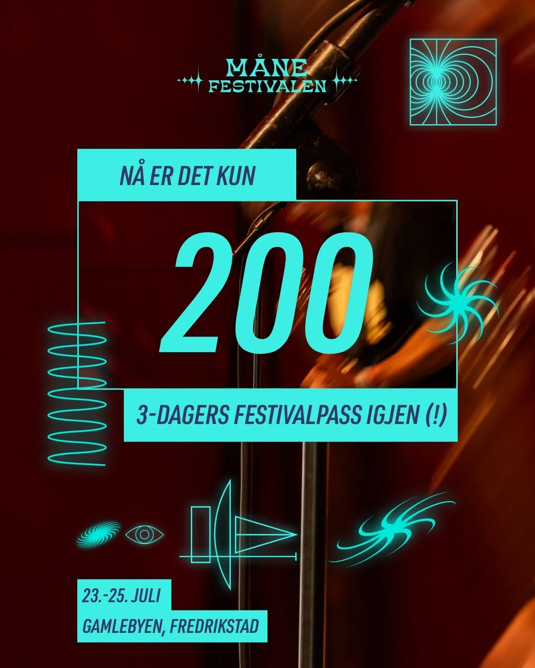 Kun 200 Festivalpass igjen (!) Tre-dagerspassene fyker unna 🚀 Dette er den eneste type billett som gir deg tilgang til torsdagens konserter i M&aring;nehagen 👨🏼&zwj;🚀 F&aring; med deg torsdagskonsertene, samt begge festivaldagene fredag og l&osla