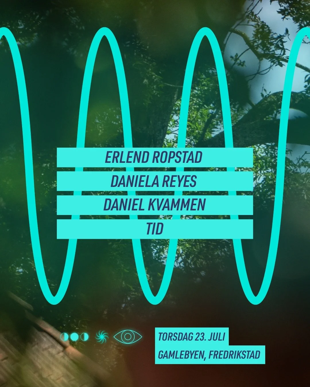 Torsdag 23. juli 🌙

Erlend Ropstad
Daniela Reyes
Daniel Kvammen
TID

Torsdagen markerer starten p&aring; M&aring;nefestivalen &mdash; siste helgen i juli. 23. juli er esklusiv for deg med 3-dagers festivalpass. Opplev levende musikk i M&aring;netelt