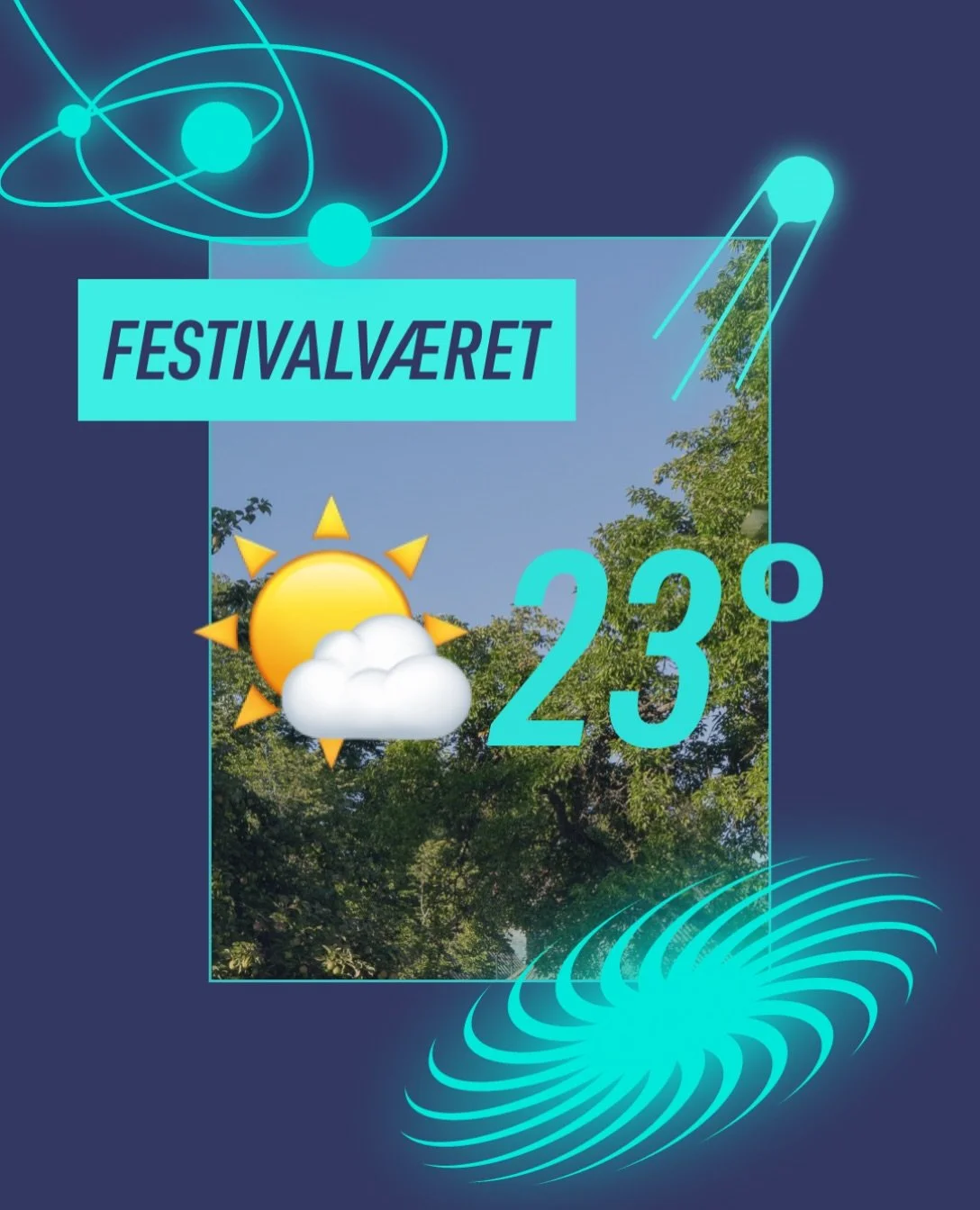 Perfekte festivalv&aelig;r p&aring; M&aring;nefestivalen 😎 Sol p&aring; dagen, M&aring;neskinn p&aring; natten 🌠 V&aelig;rmeldingen lover ren sommermagi 🏝️

✨🌳 Blant epletr&aelig;rne i hagen venter intime konserter og ekte m&aring;nemagi. P&aring