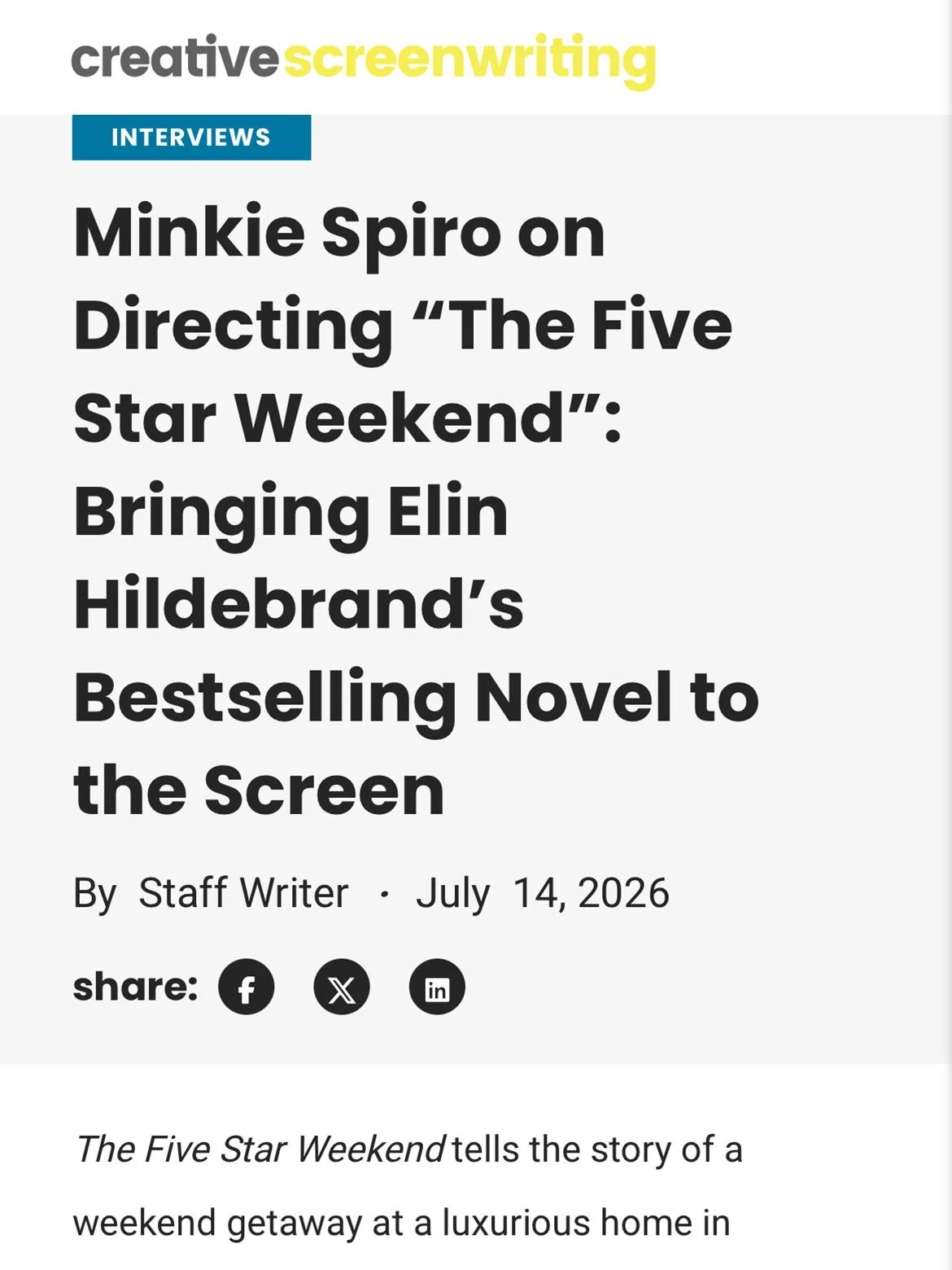 Creative Screenwriting