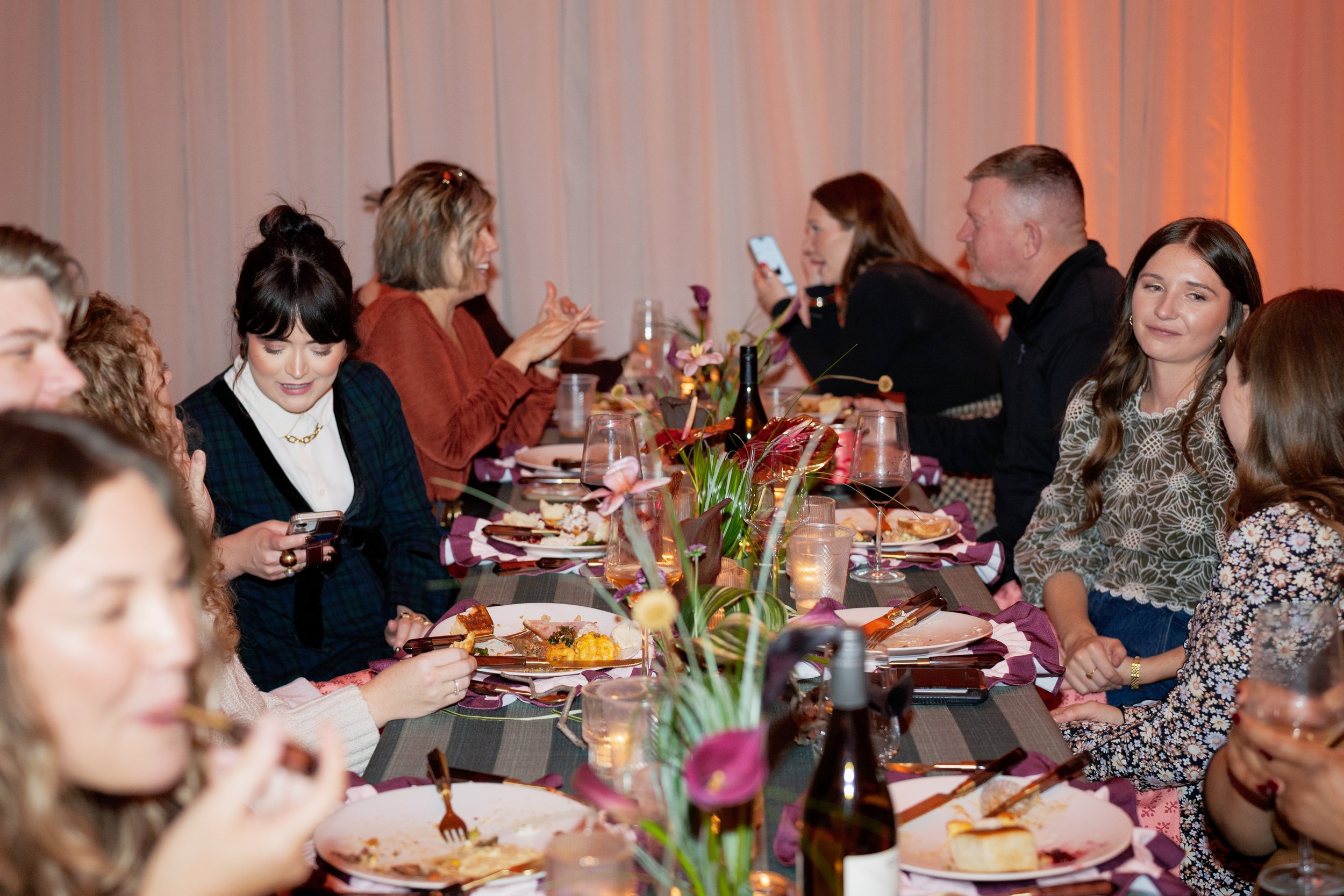 Holiday season friendsgiving celebration