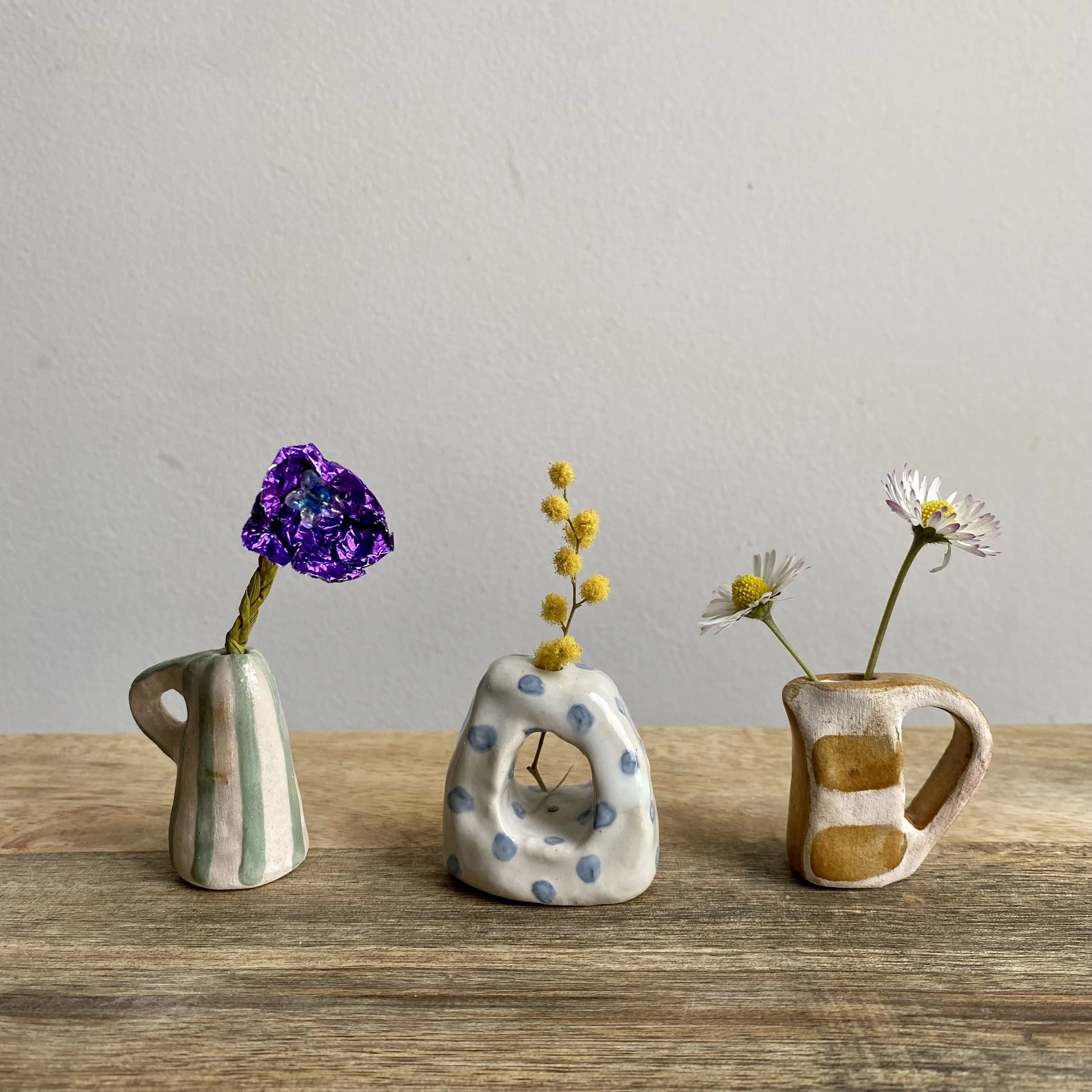 Trio de minis vases