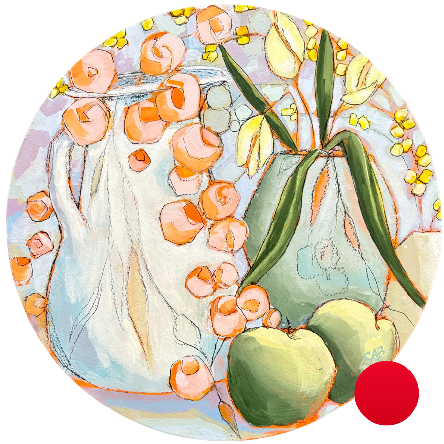 Verona, 12", Acrylic and Mixed Media on Panel, 2026, $350 SOLD