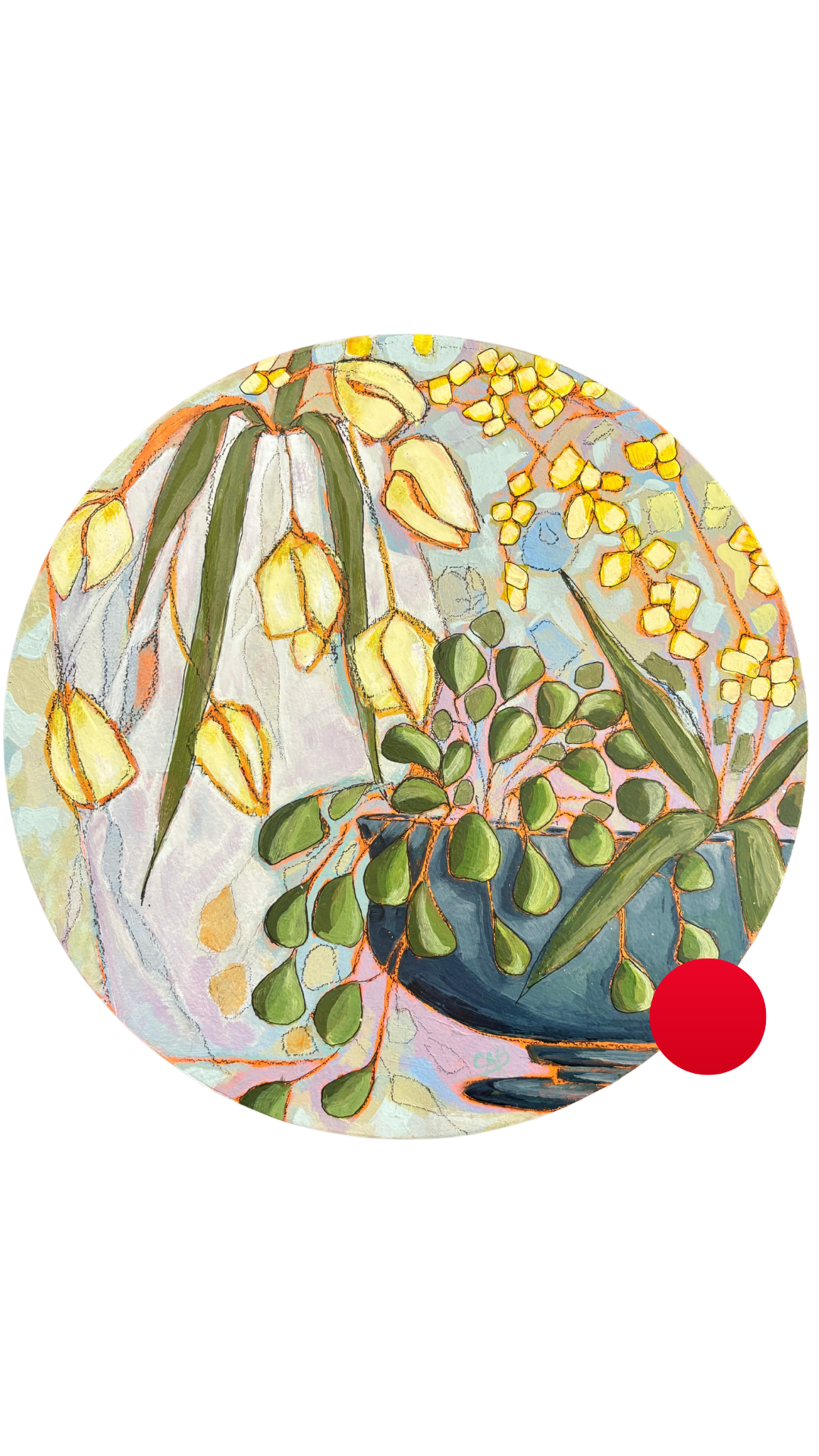 Moonlight Girl, 12", Acrylic and Mixed Media on Panel, 2026, $350 SOLD