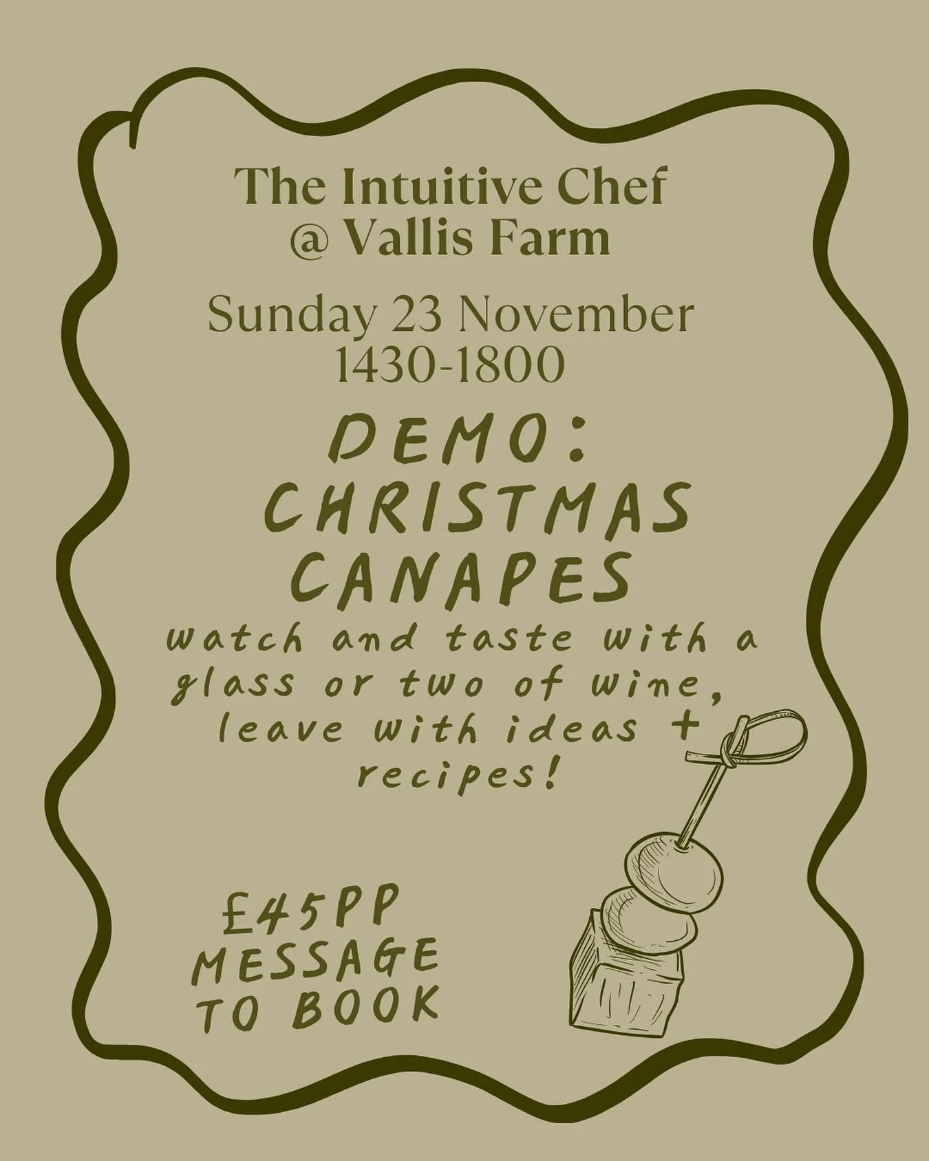 We all know mini food is the fun-est food. Come and join me at @vallis_farm on Sunday 23 November for a fun afternoon where all you have to do is relax, watch, eat and drink. I&rsquo;ll be showing you some delicious and simple canap&eacute; ideas for