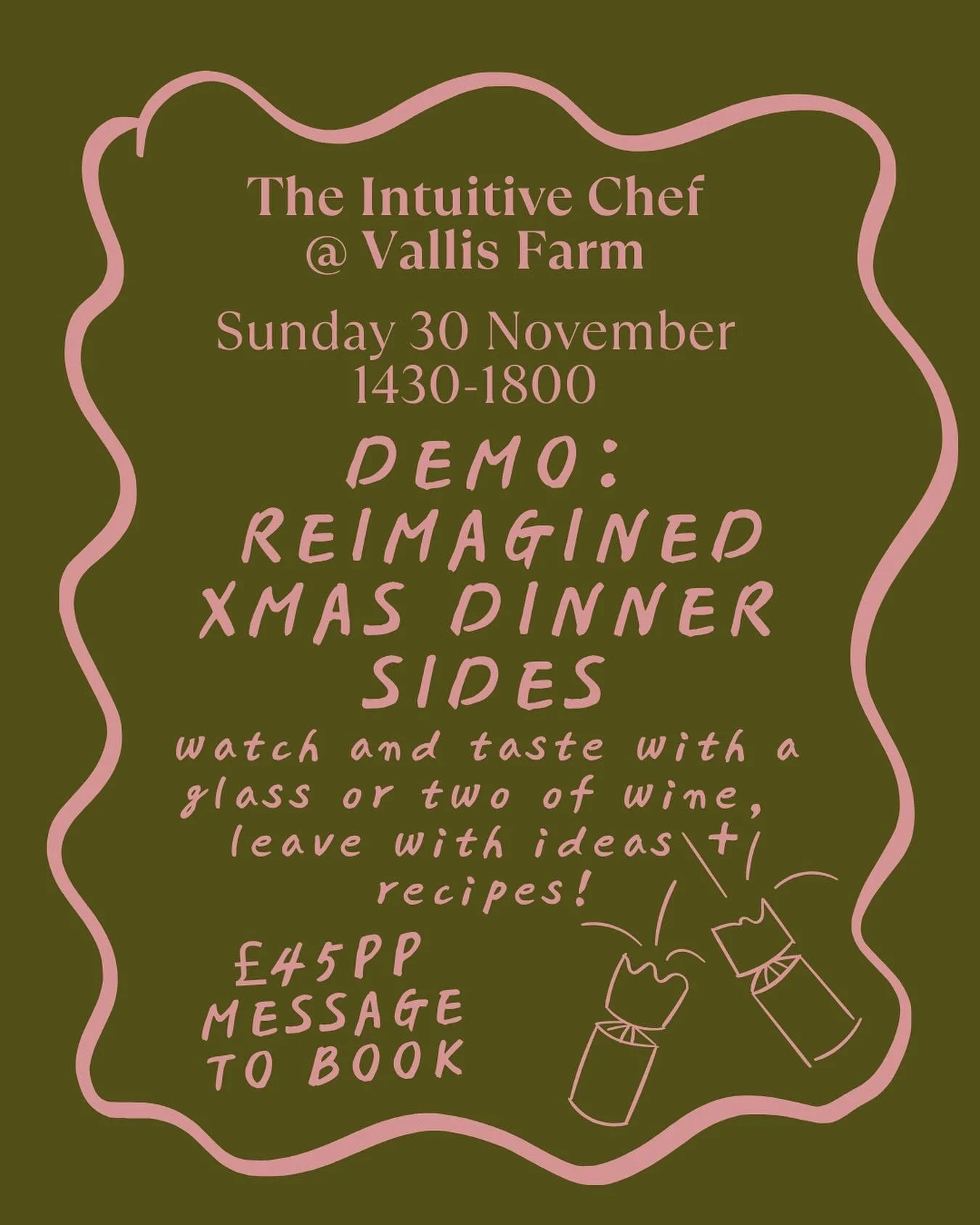 Say no to soggy sprouts! Revitalise your Christmas dinner repertoire with fresh takes on festive vegetable and side dishes. Join me @vallis_farm on Sunday 30 November and sit back with a glass of wine while I demonstrate plenty of easy-to-make variat