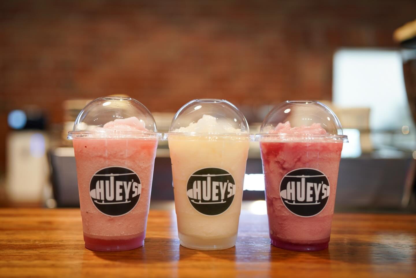 Try our frozen lemonades at Huey&rsquo;s! We have blueberry, strawberry, mango, blackberry, raspberry, pineapple, and peach!