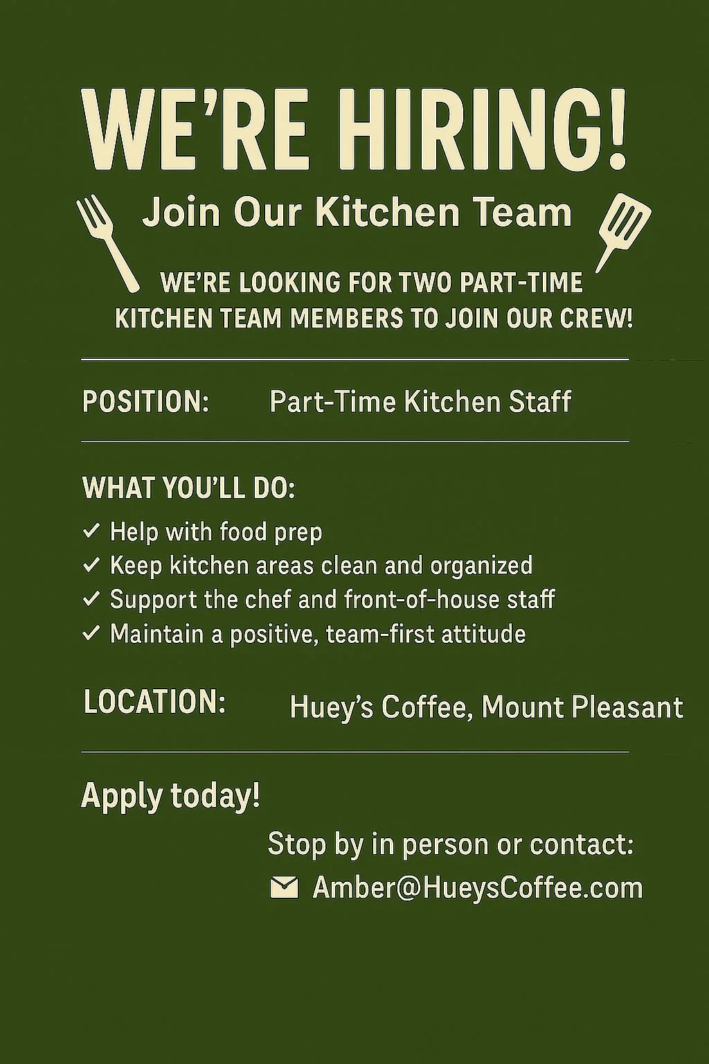 We're looking for a couple new team members!