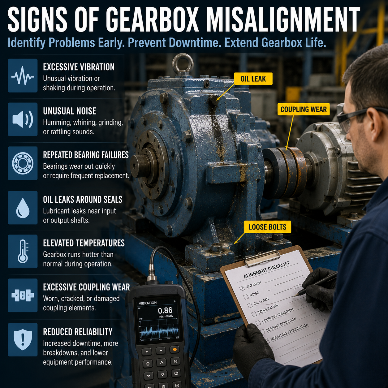 Signs of Gearbox Misalignment