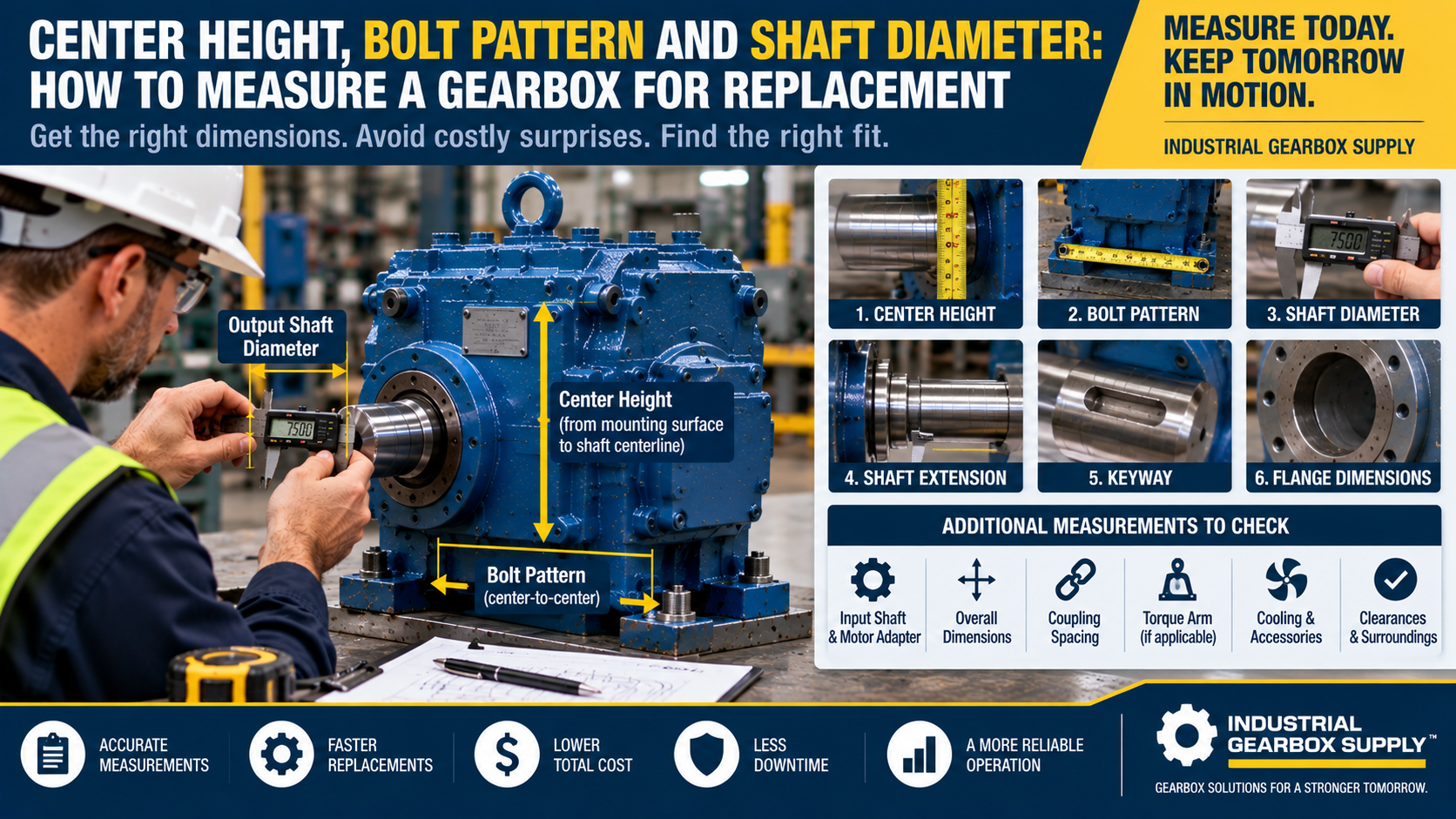 Center Height, Bolt Pattern and Shaft Diameter: How to Measure a Gearbox for Replacement