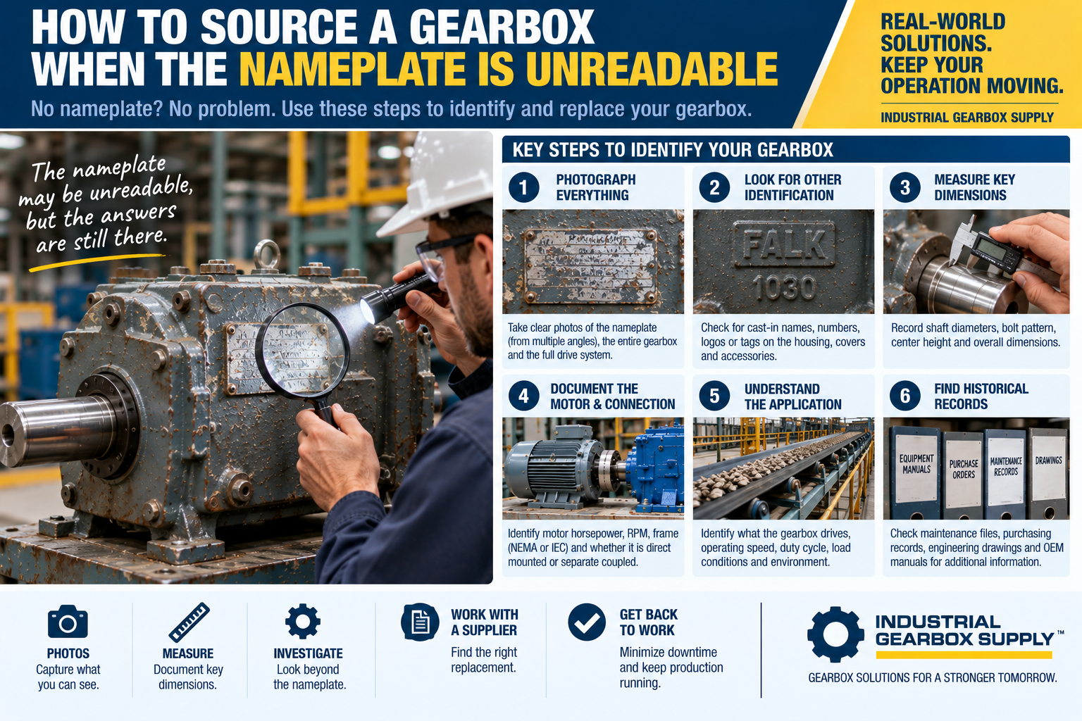 How to Source a Gearbox When the Nameplate Is Unreadable