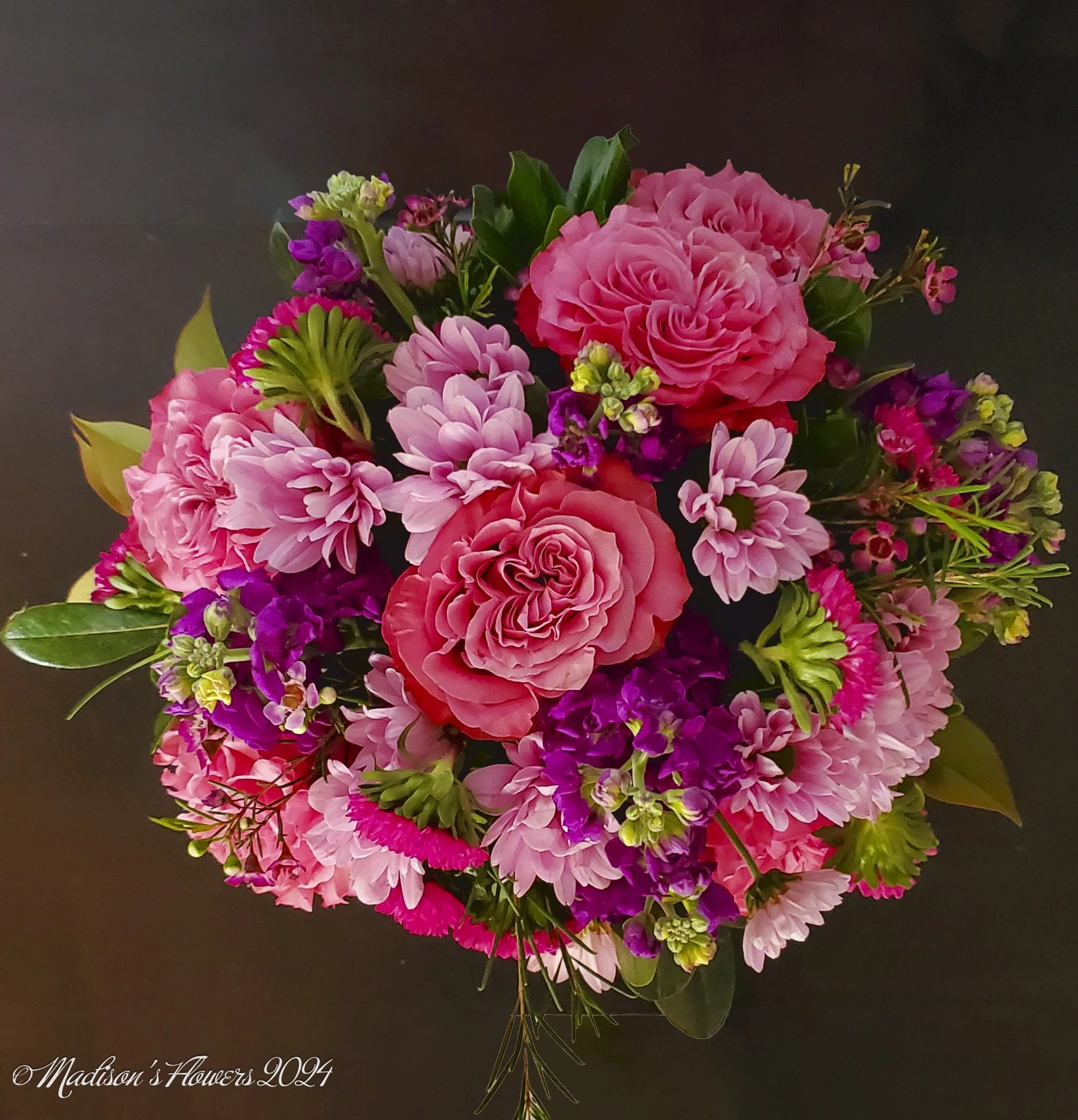 Purple flowers for home delivery.