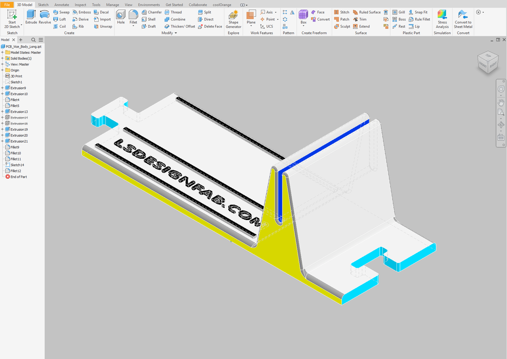 Circuit board vice body with slotted base