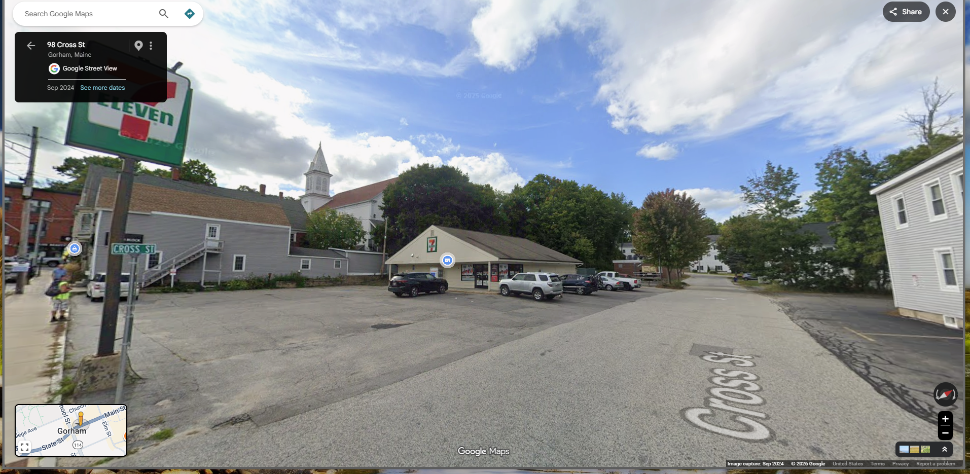 Turn left onto the same road as the 7-11 if you are coming from Sanford/Buxton/Standish route, or the Scarborough/South Portland Route. Or, if you are coming from the Westbrook/Portland/I295 route, turn right onto the same road as the 7-11.