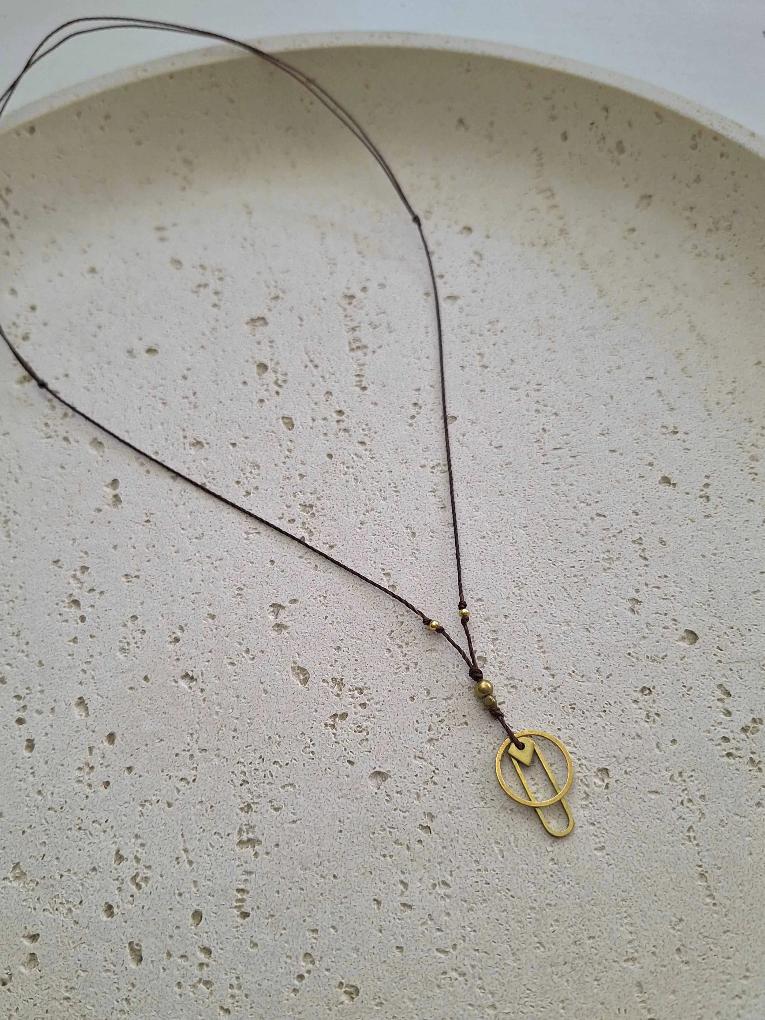 Oval and circle necklace