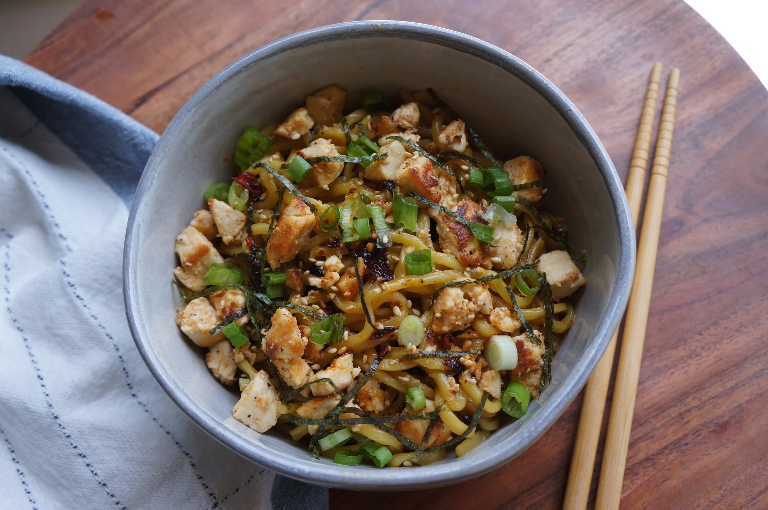 Spicy Miso Mazemen with Hodo’s Southern Barbecue Tofu Cubes — Sun Noodle Craft Ramen