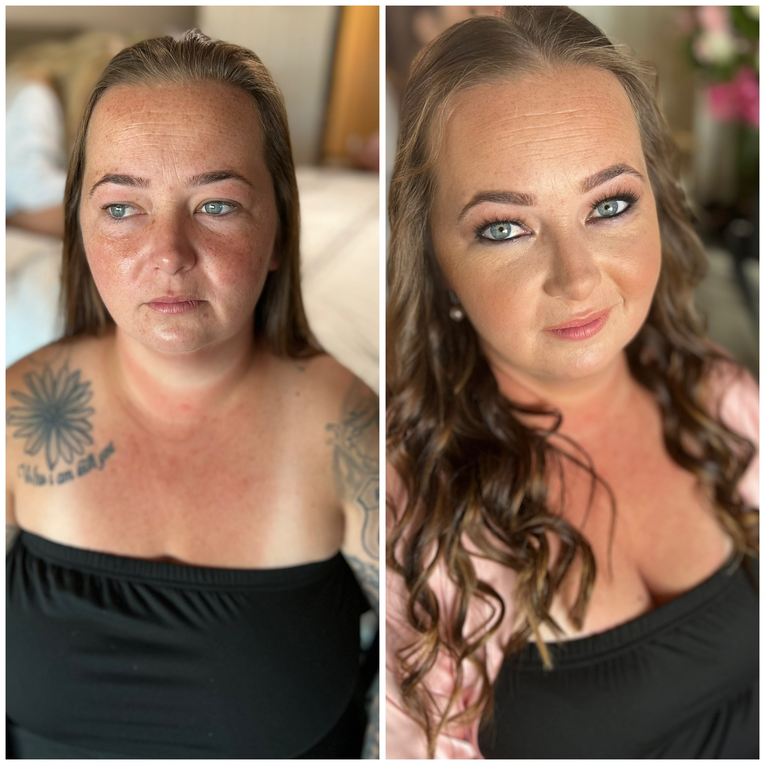 Before and After Bridesmaid Makeup 