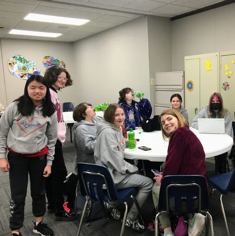 Break time in the middle school pod