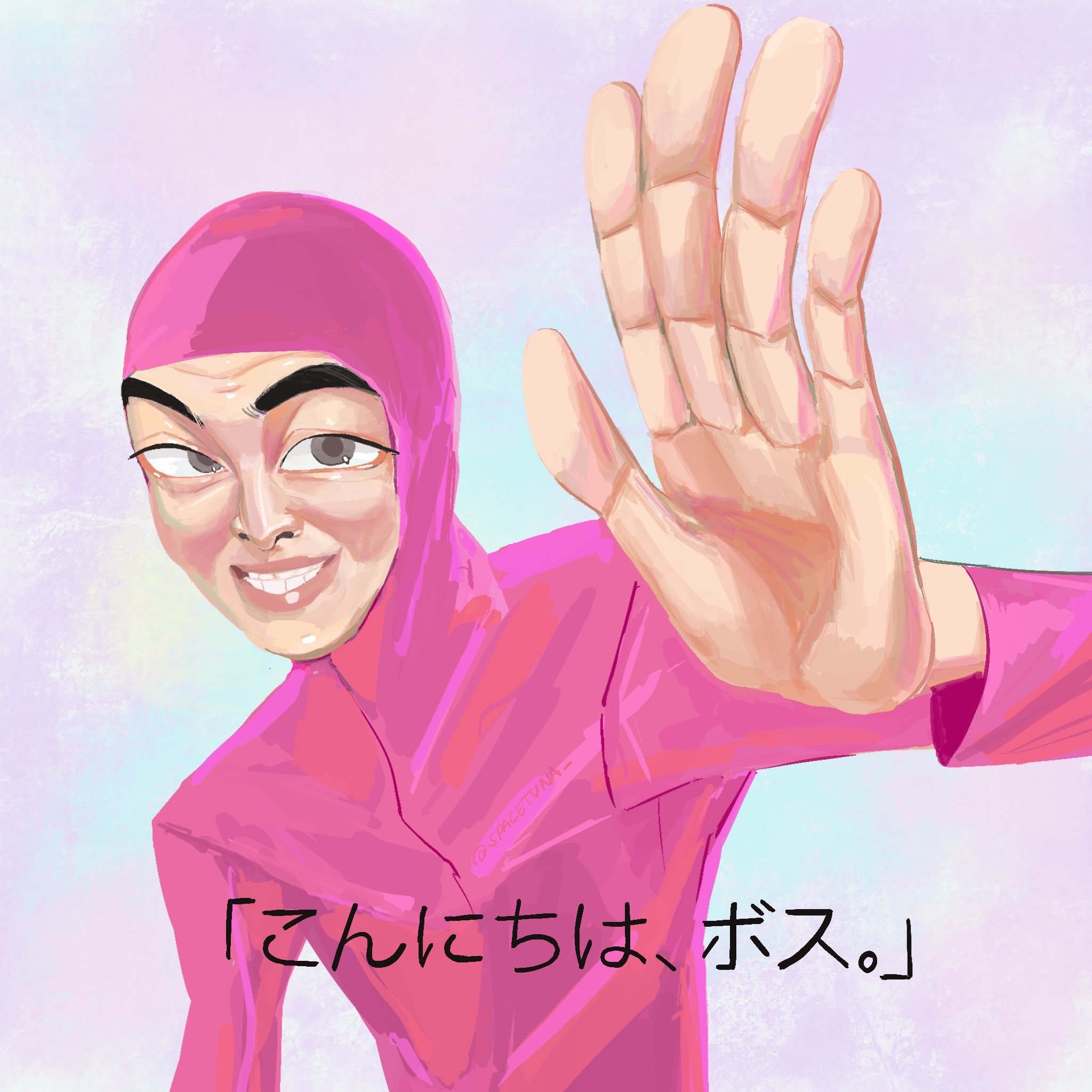 Do you know who filthy frank is? This is that Pink Guy. He's weird, and for some reason I'm drawn to weird so I drew him..
