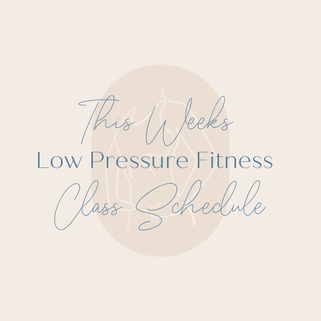 So many opportunities to flow this week in person and online!
 
Consistently practicing Low Pressure Fitness holds the potential to address and improve so many areas of our health including; diastasis recti, constipation, pelvic organ prolapse, perio