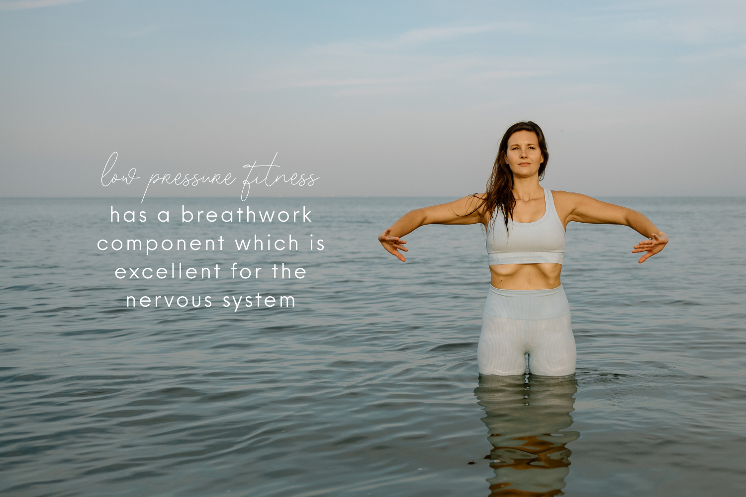 Infographic depicting how low pressure fitness uses breathwork to regulate the nervous system