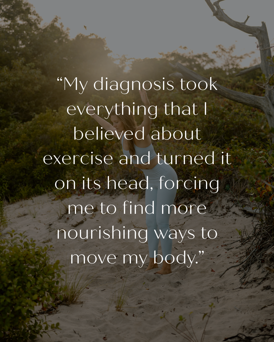 Infographic describing a doctor's personal experience with a shift in athleticism after an autoimmune disease diagnosis