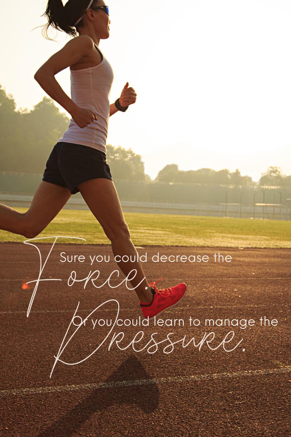 Graphic illustrating how improved posture and breathing help reduce intra-abdominal pressure during running.