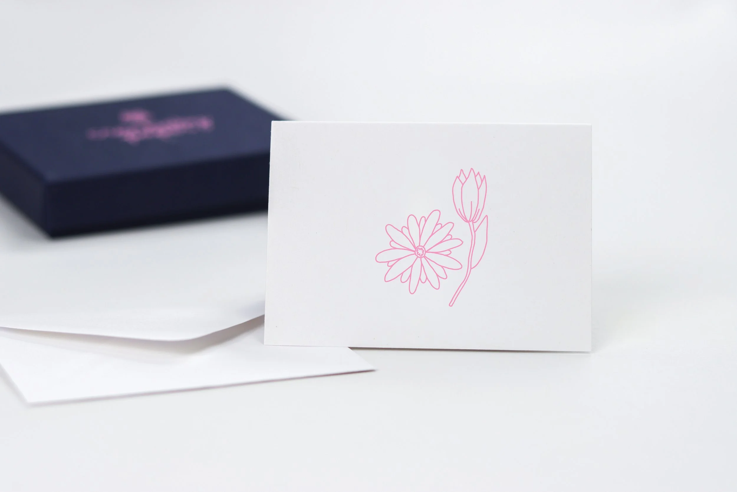 Pink Flowers | Mini Enclosure Cards: Boxed Set of 6