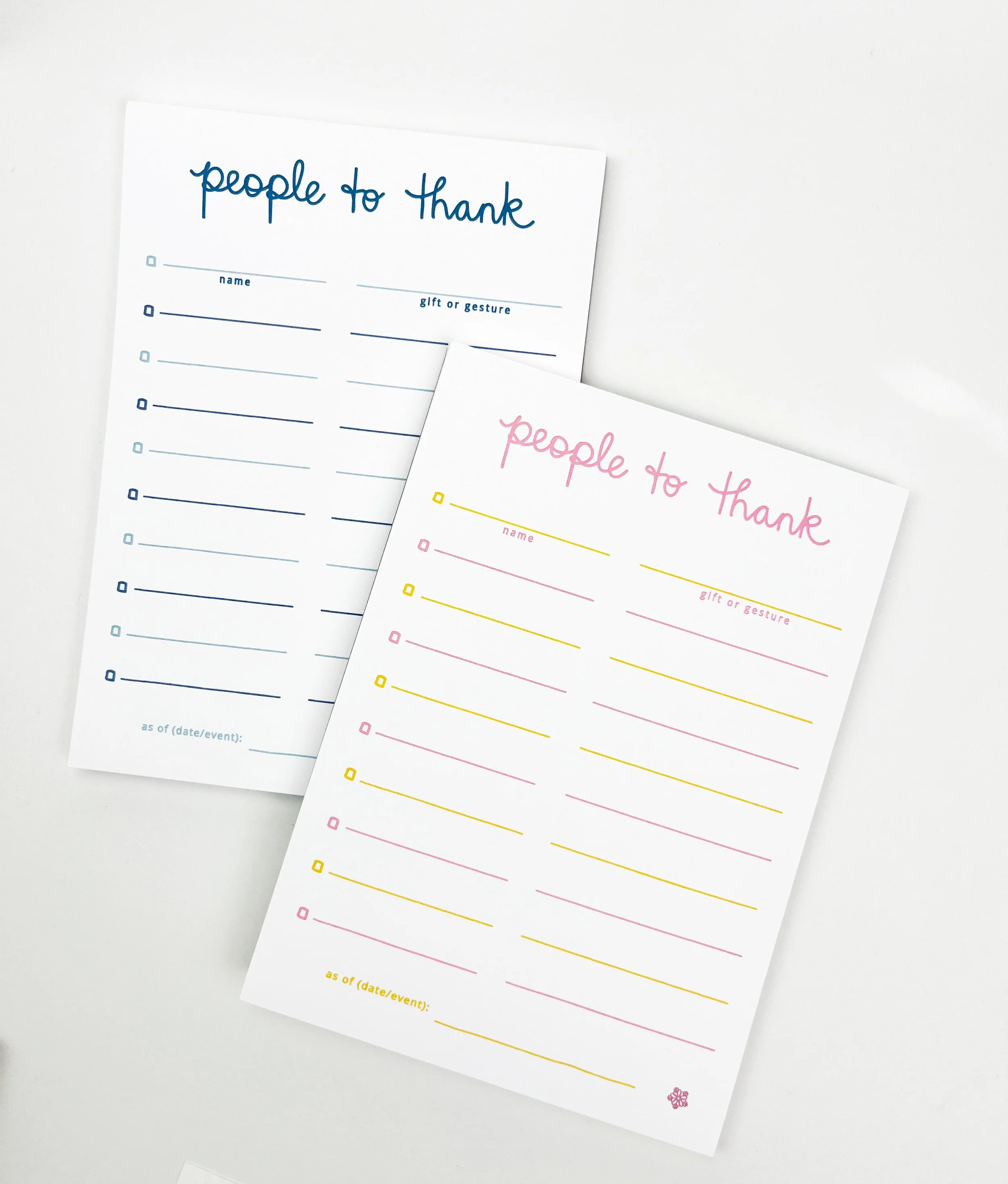 Handmade "People To Thank" Notepads