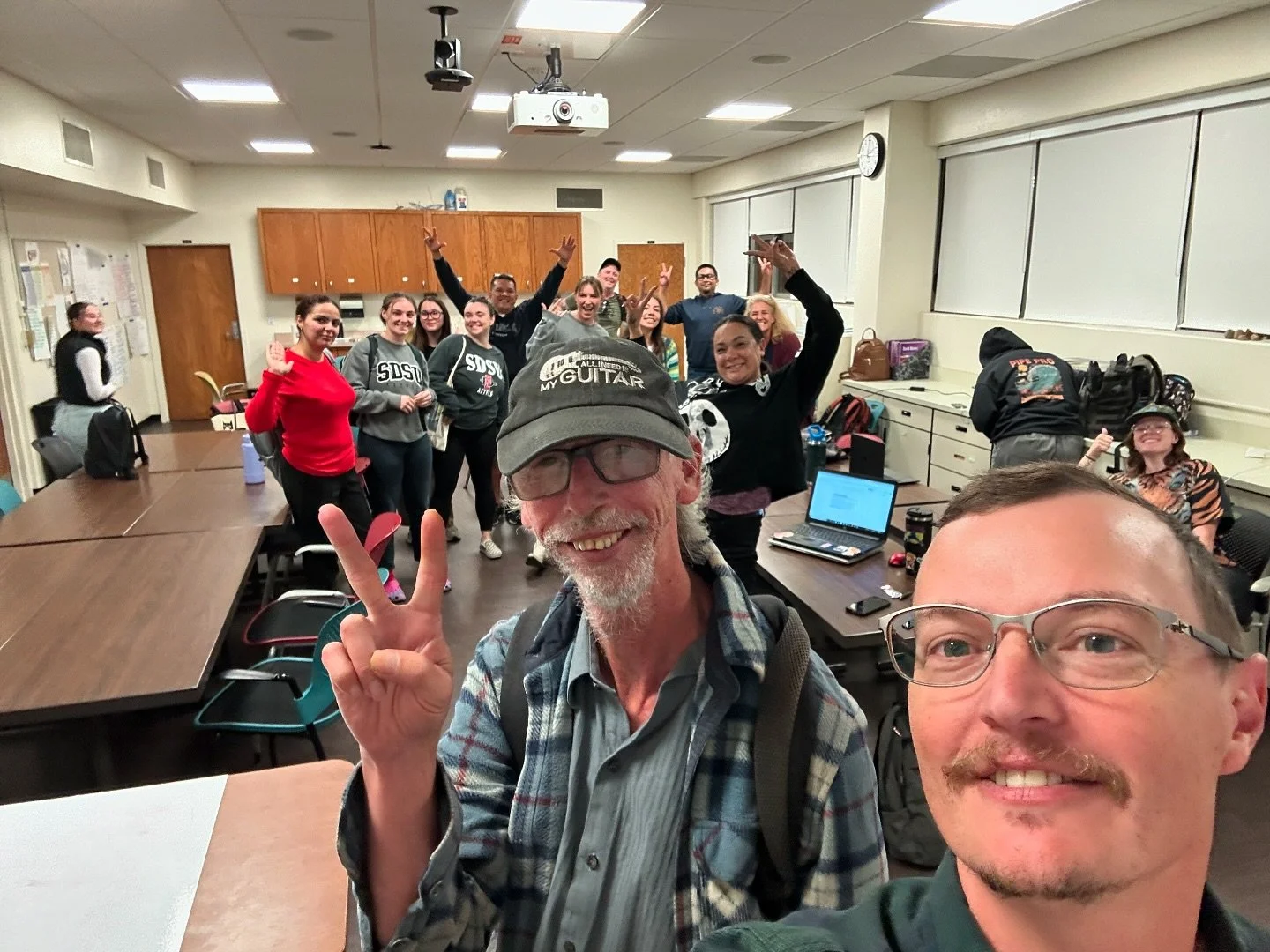 Justin and Josh giving a presentation in Dr. Kraemer&rsquo;s class! What a wonderful chance to share the #supportedlivingservices message with future special ed teachers from SDSU. #sdsu