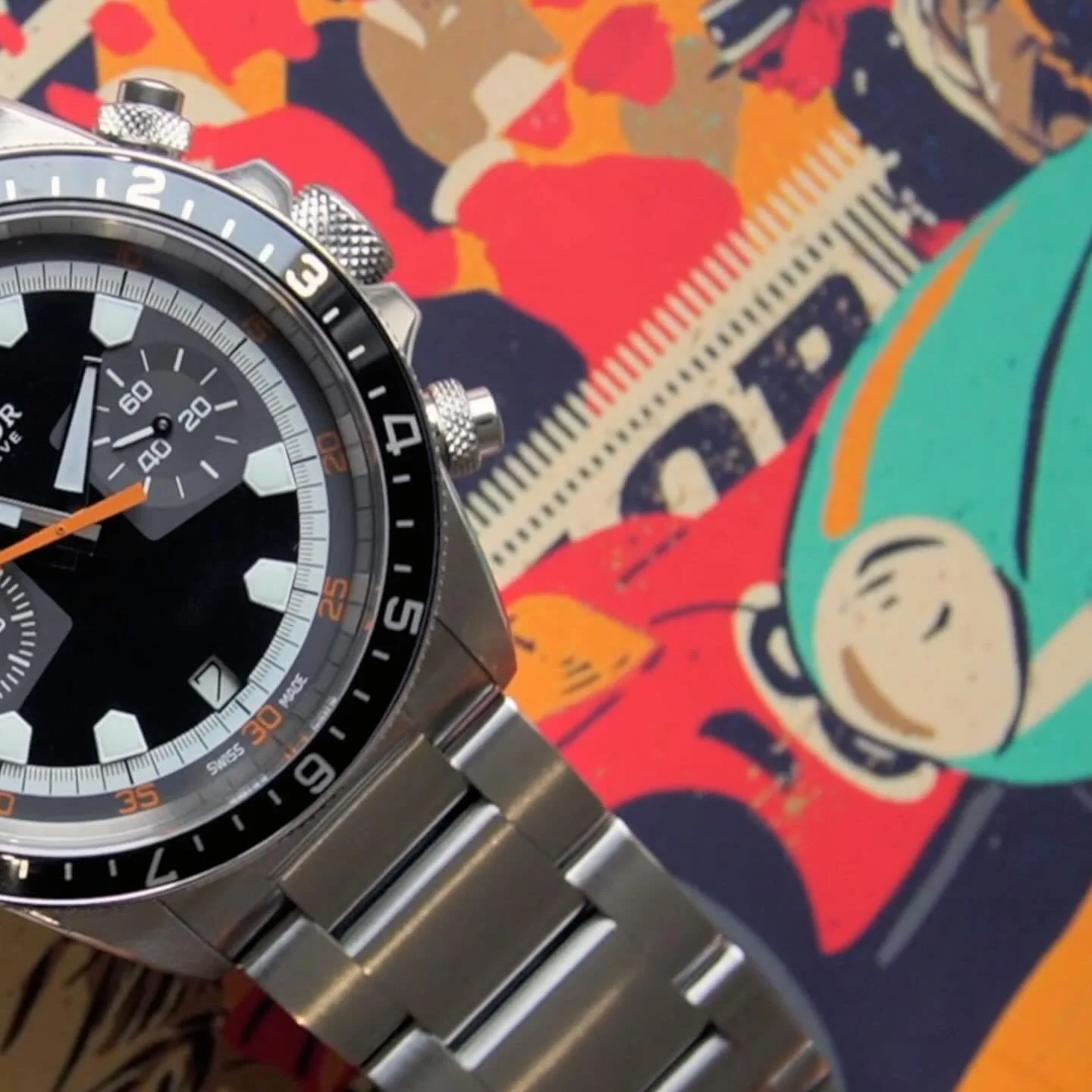 Taking inspiration from the colorful Tudor Montecarlo, the Heritage Chrono featured shocks of orange on the dial, subdials and even the NATO strap that it came with.
-
Watch the full review - link in bio: @shahlusso 
-
#tudor tudorwatches #tudorbros 