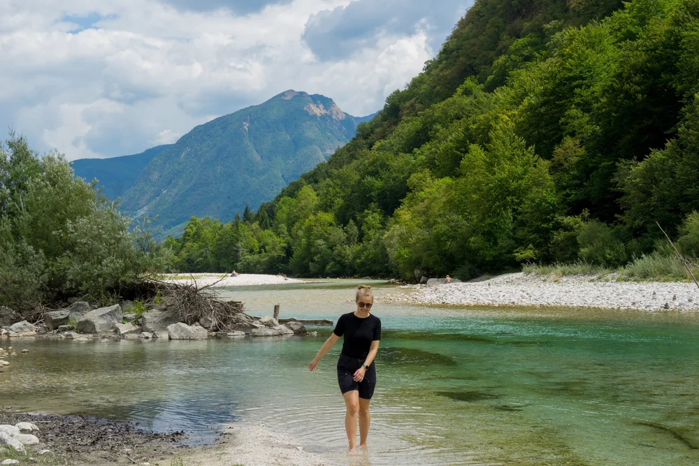  En af de mere rolige dele af Soča-floden 