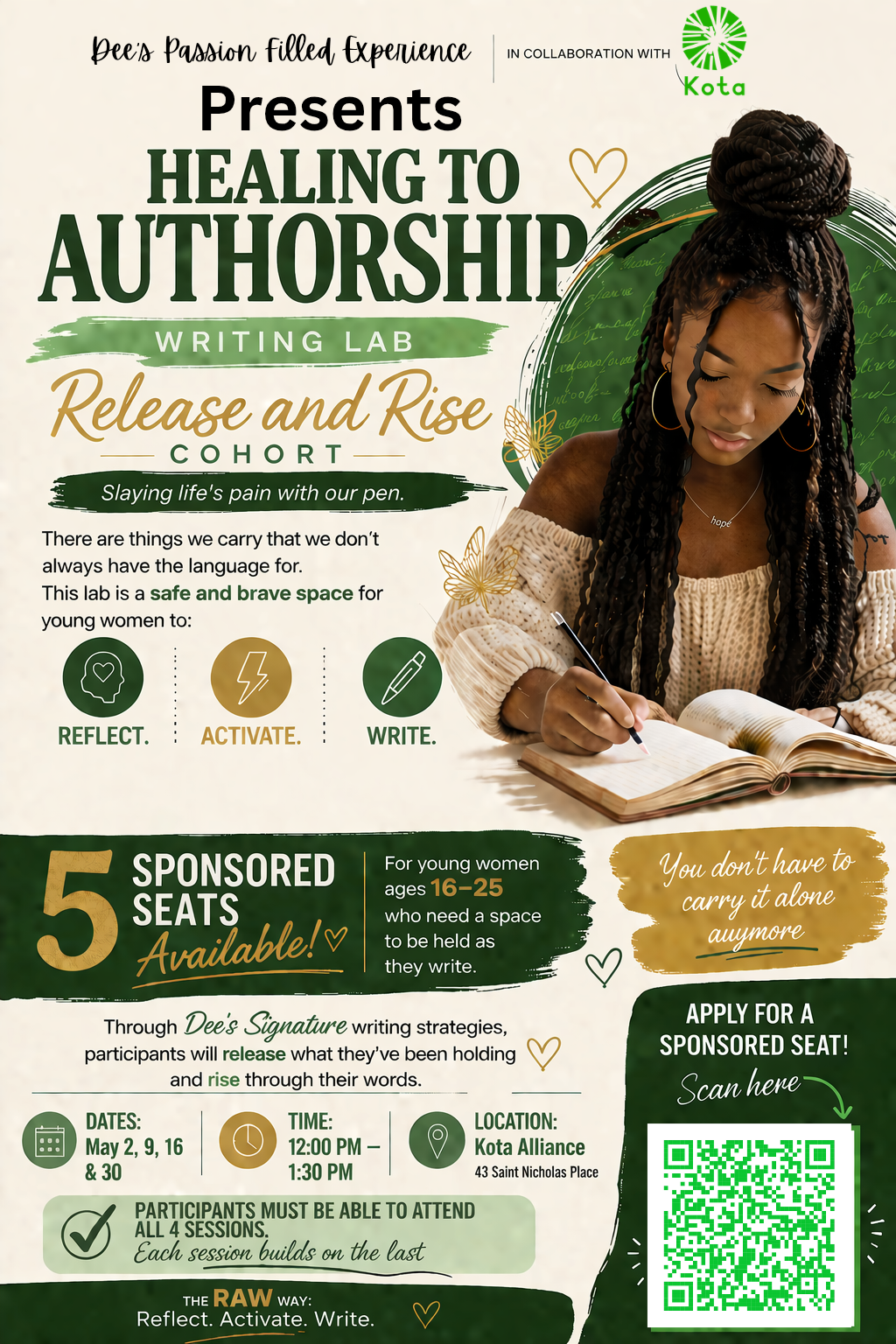Release &amp; Rise: Healing to Authorship Writing Lab