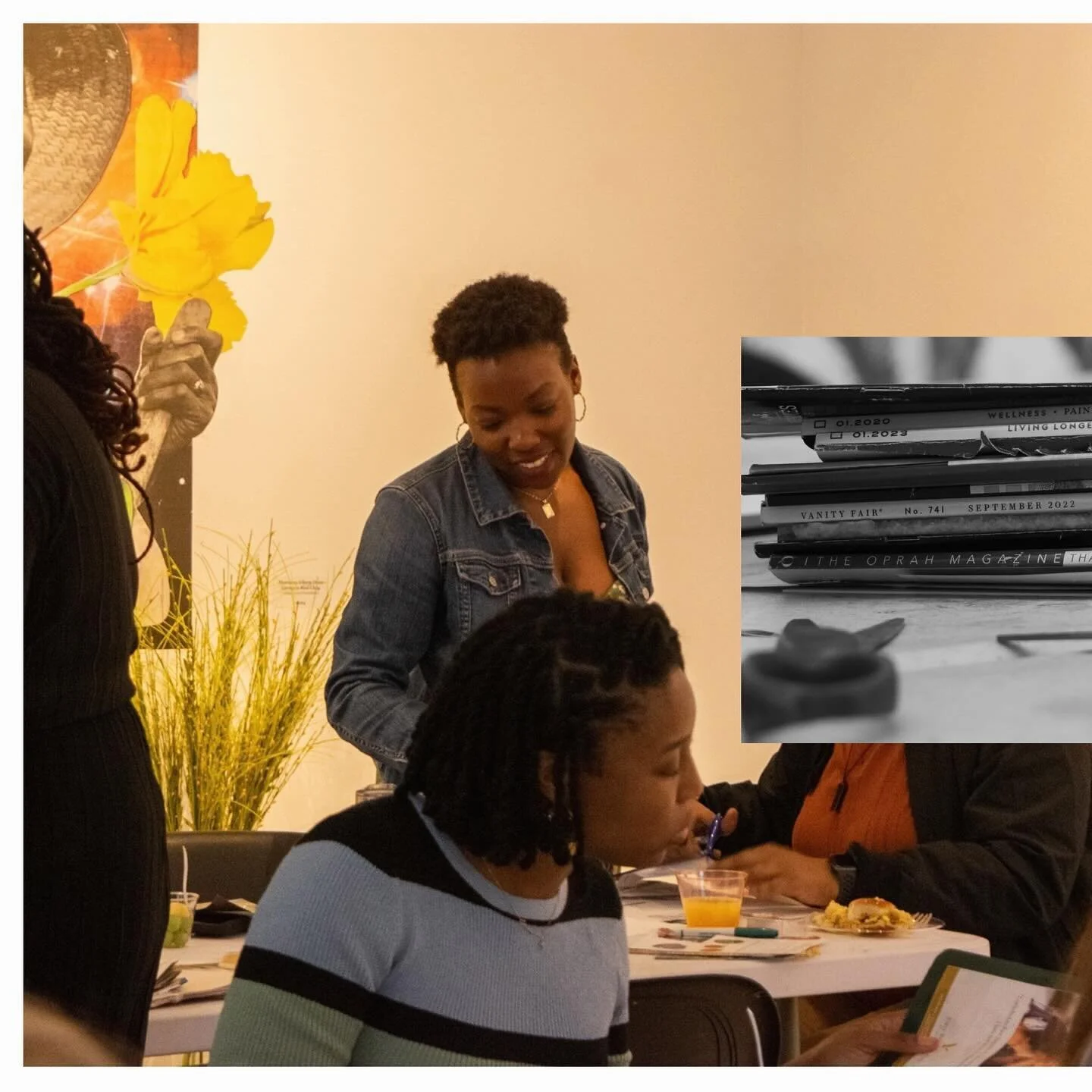 Extremely grateful for all of the support shown on Saturday at Mimosas &amp; Mixed Media with Nancey &amp; Friends. Being immersed in her show, Black in Bloom, for the workshop truly set for a beautiful, inspiring space, encouraging creative works an