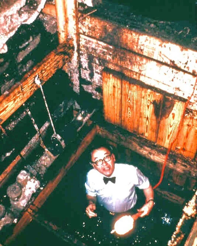 #throwbackthursday  Our founder, Jan Pokorny, inspecting ca. 1811 foundation cribbing at Schermerhorn Row, at the South Street Seaport during the restoration. A happy man.