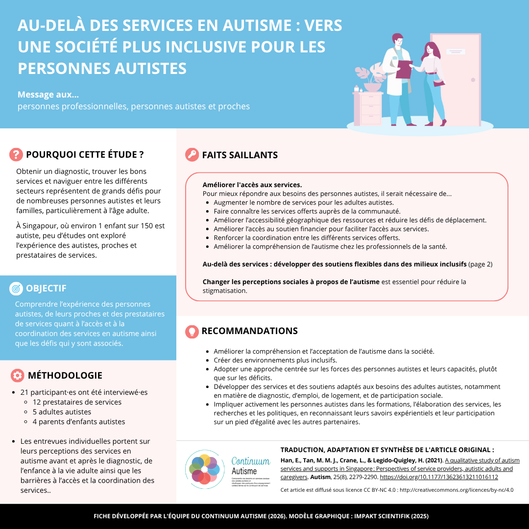 Au-delà des services en autisme : vers une société plus inclusive pour les personnes autistes