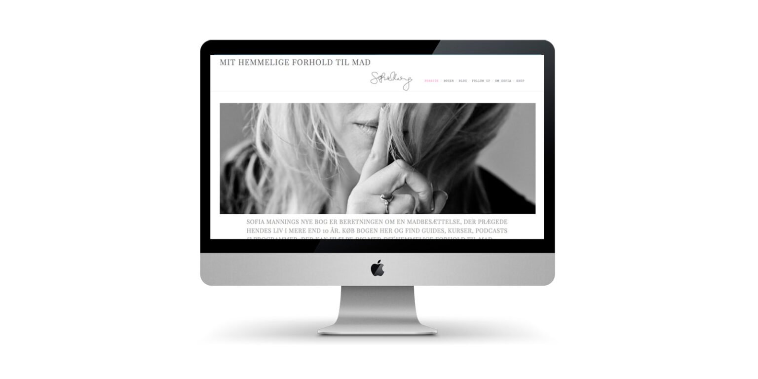 Webdesign til bogudgivelse for Sofia Manning