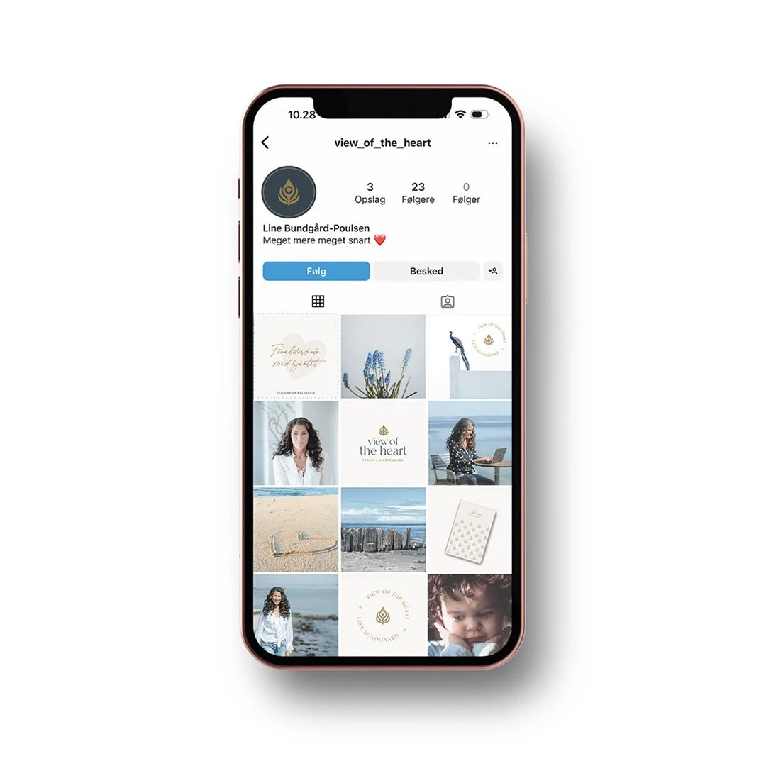 Mobilbisning af visuelt design på Instagram terapeut for terapeut - View of the Heart