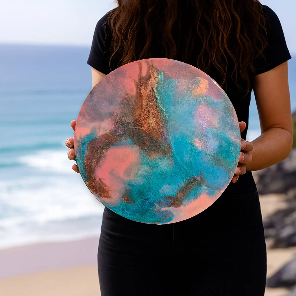 Ocean’s Blush resin artwork