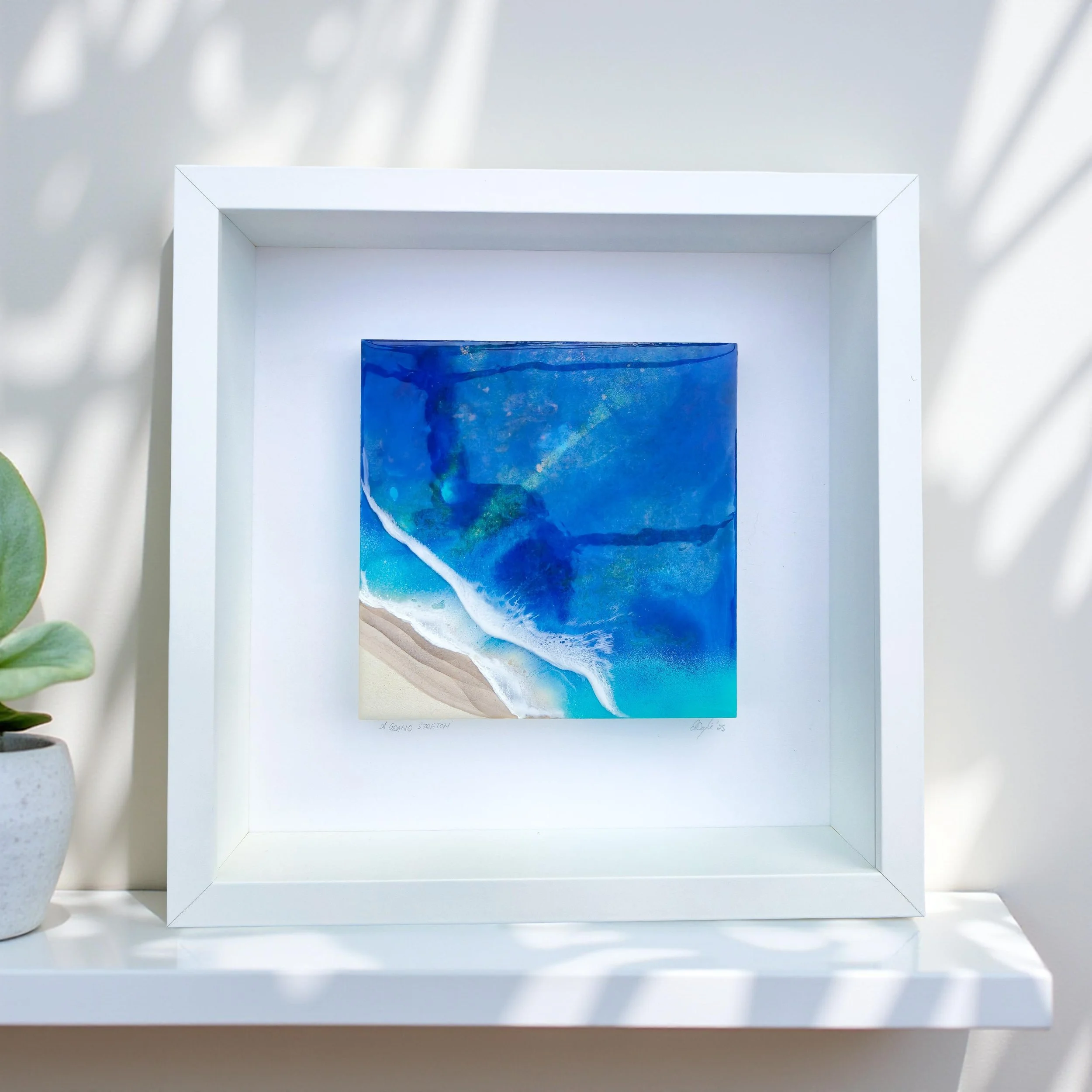 A Grand Stretch, Original Framed Resin Art
