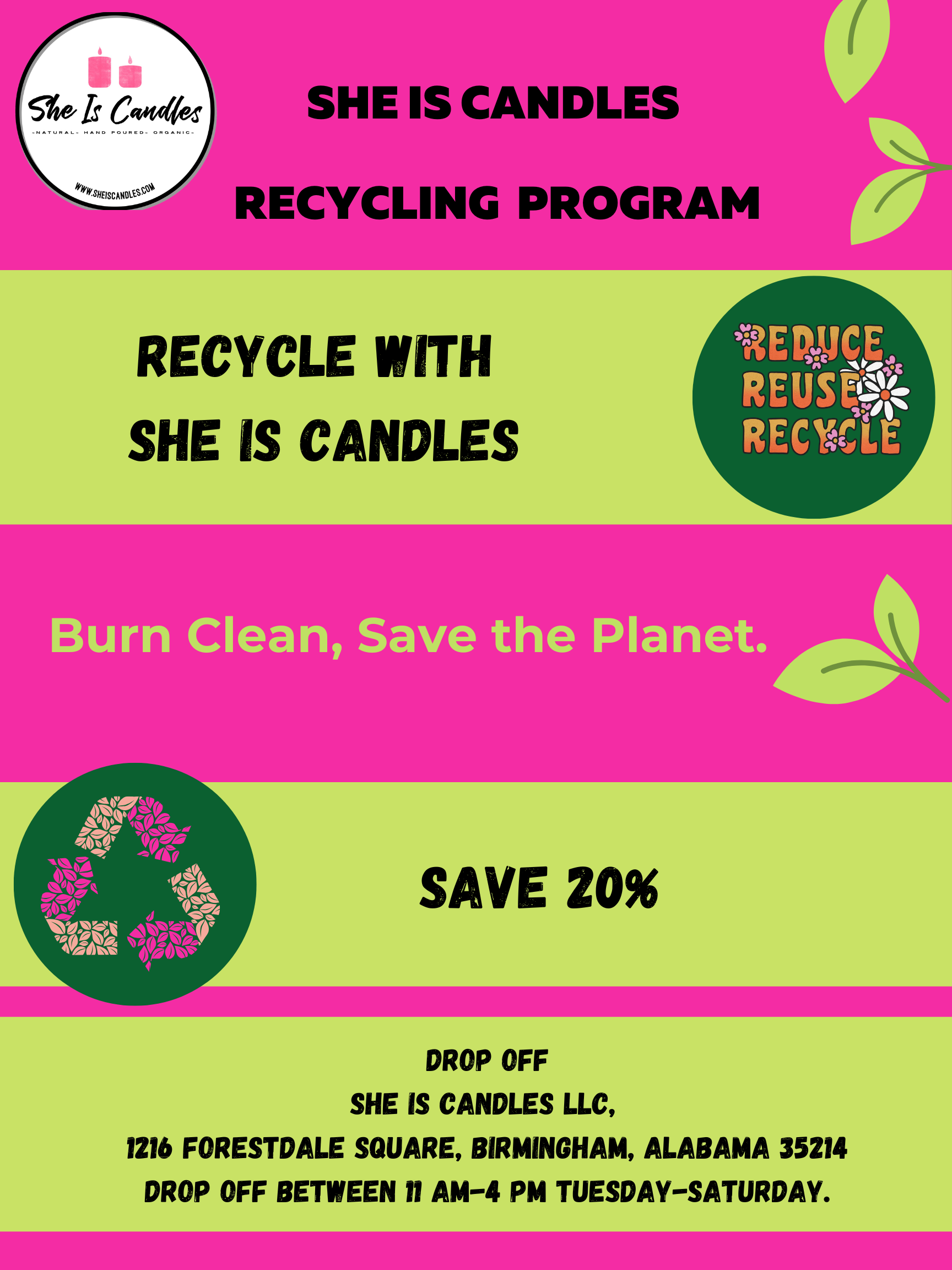 Recycling Program — She is Candles LLC