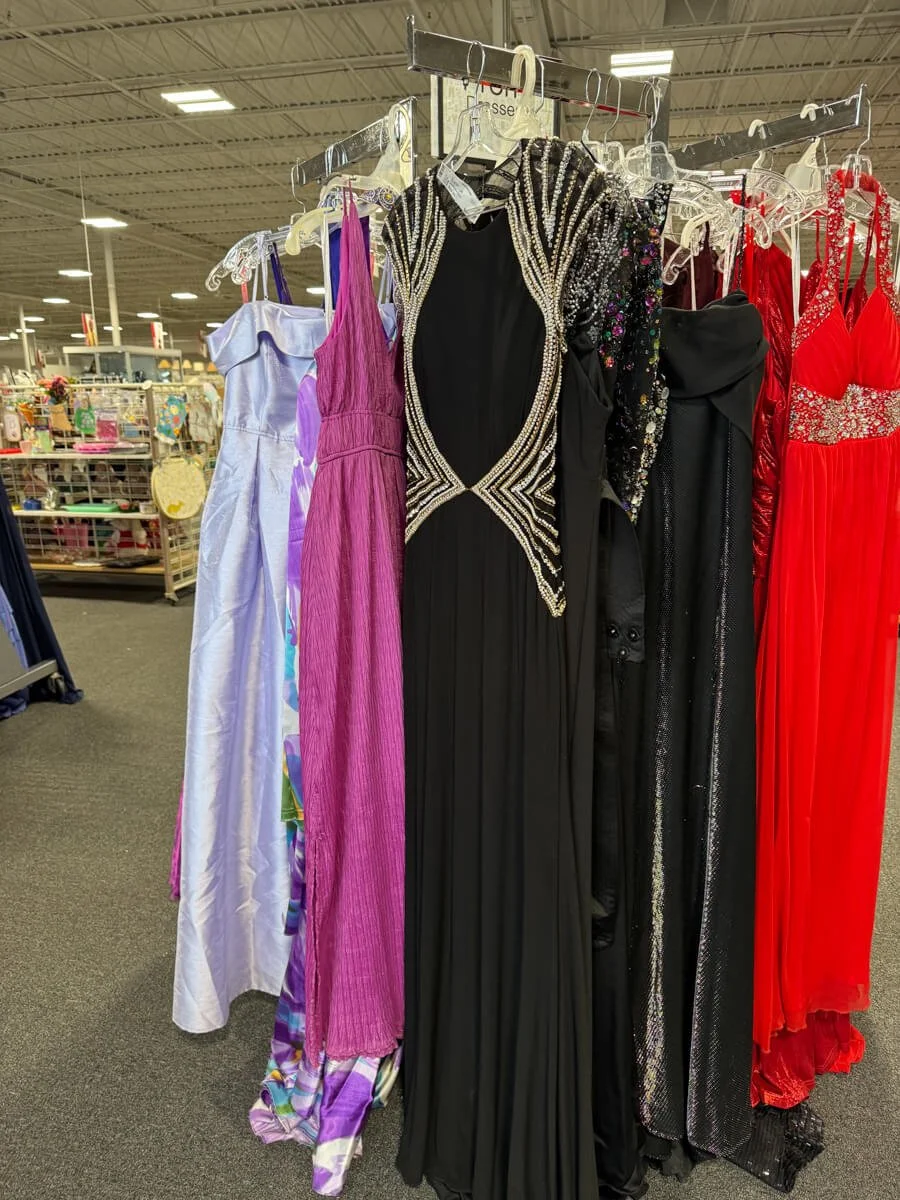 Gently used prom dresses from Stuff Etc., a Clive consignment store.