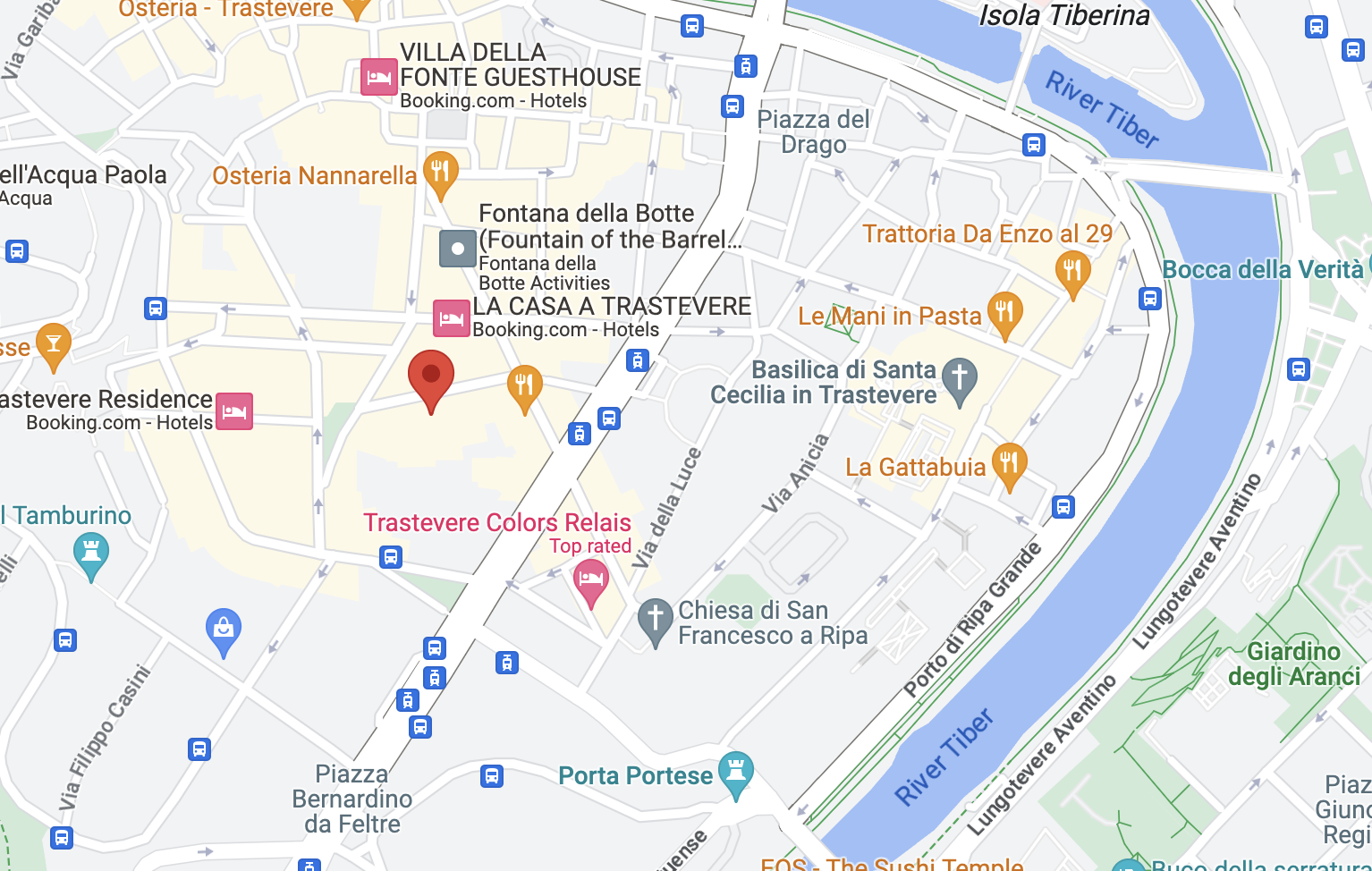 Map of Trastevere