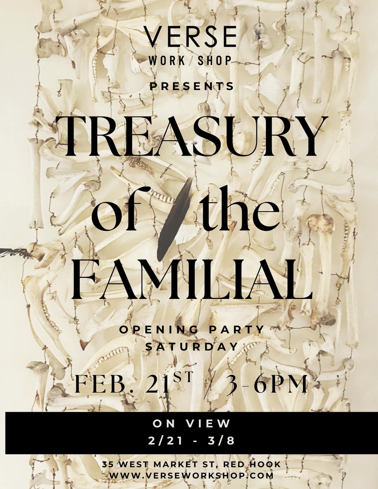 We are slowly awaking from our winter slumber with a new and special show entitled: 𝙏𝙧𝙚𝙖𝙨𝙪𝙧𝙮 𝙤𝙛 𝙩𝙝𝙚 𝙁𝙖𝙢𝙞𝙡𝙞𝙖𝙡.  Quite literally, a family show.

The show title is taken from an anthology of American literature edited by Ralph Wood