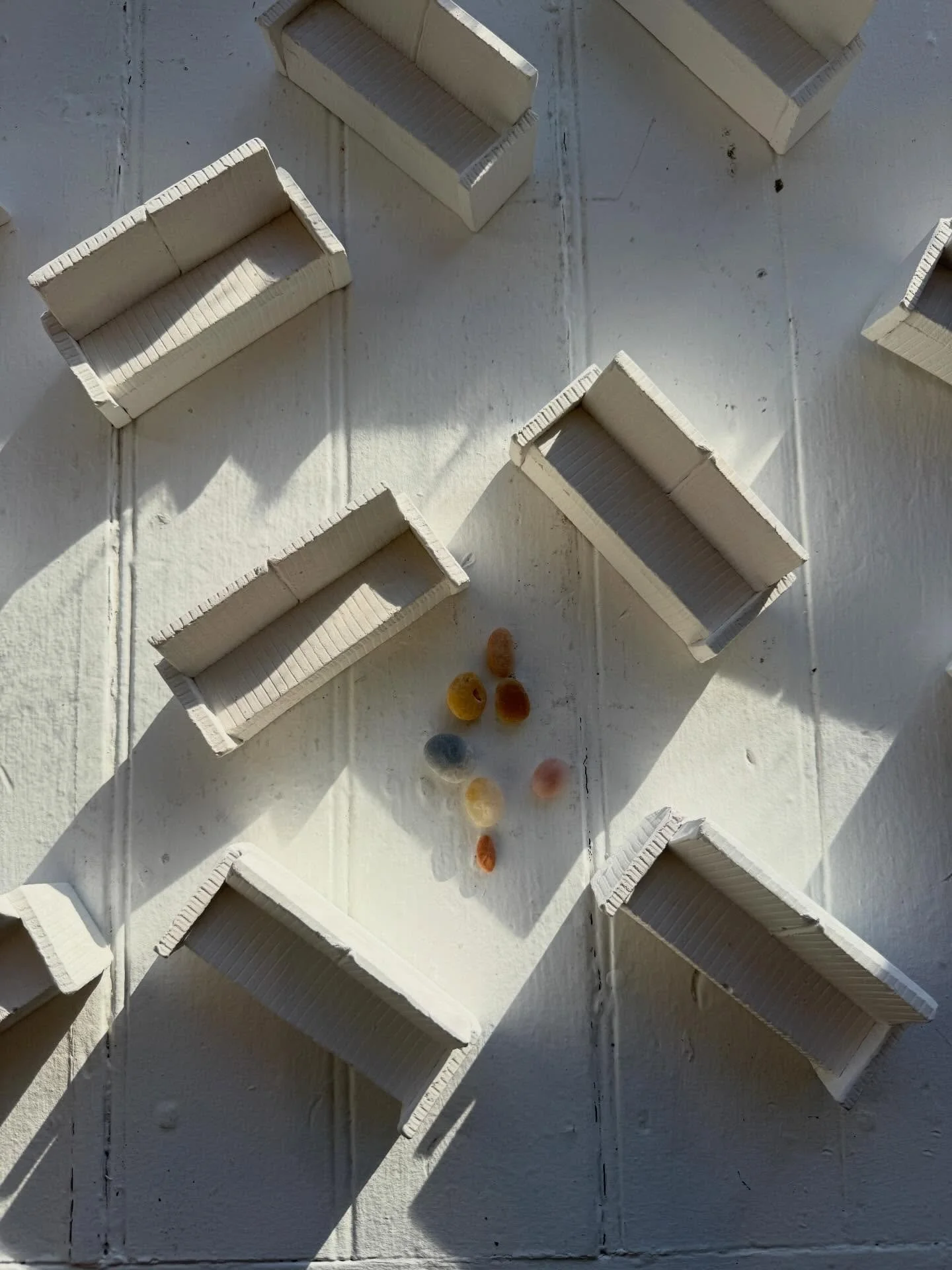 Throughout this show you will find collections of small stones.  The stones were provided for Caitlin Lightfoot&rsquo;s extensive collection which she forges along the banks of the Hudson, the coast of Long Island, and the hills throughout New Englan