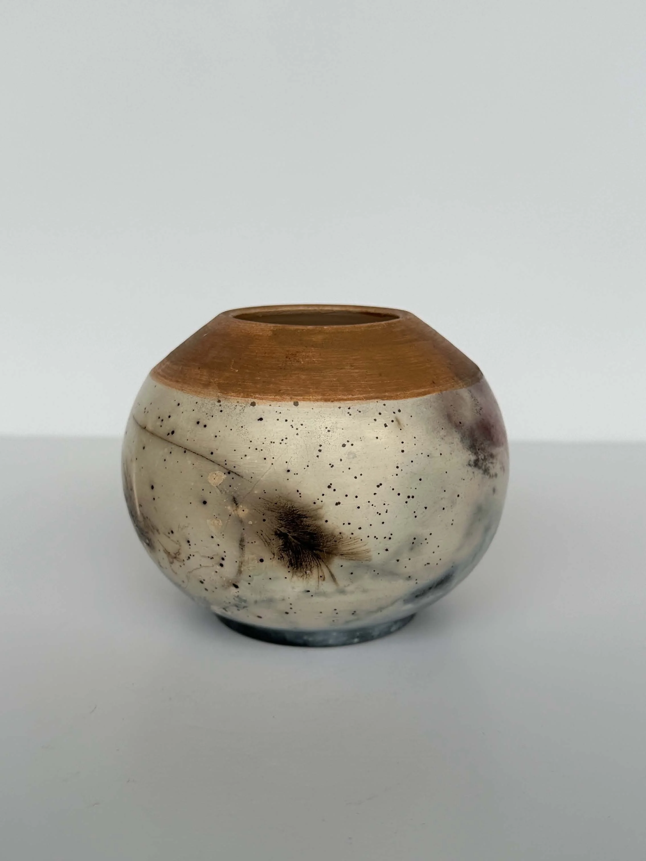 Orange Iron Rim, Smoke Fired Orb