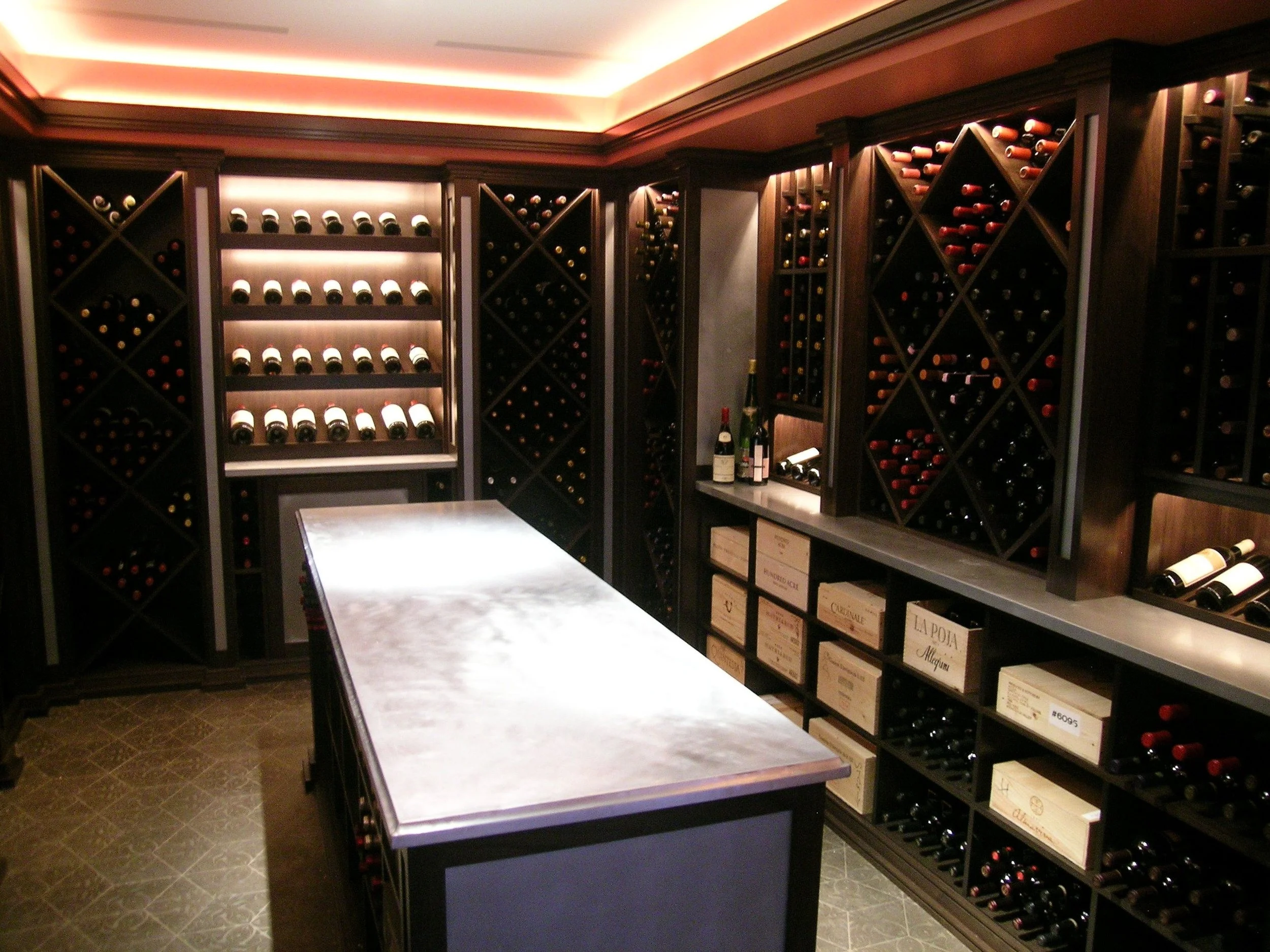 Organized private wine cellar prepared for a carefully managed collection transition