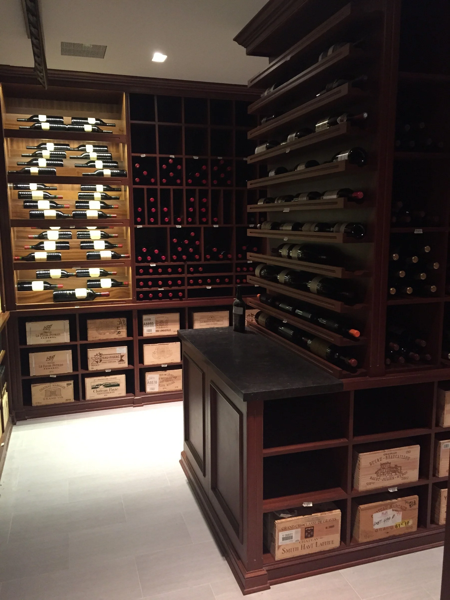 Completed private wine cellar demonstrating full-service collection care