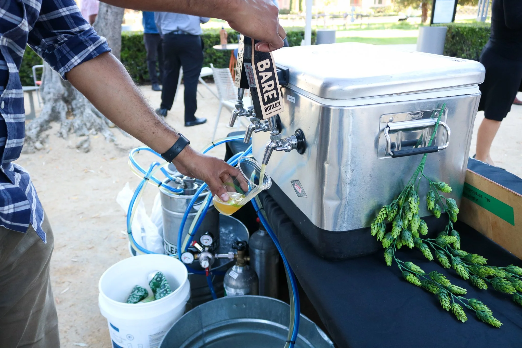 Beer being poured off a jockey box