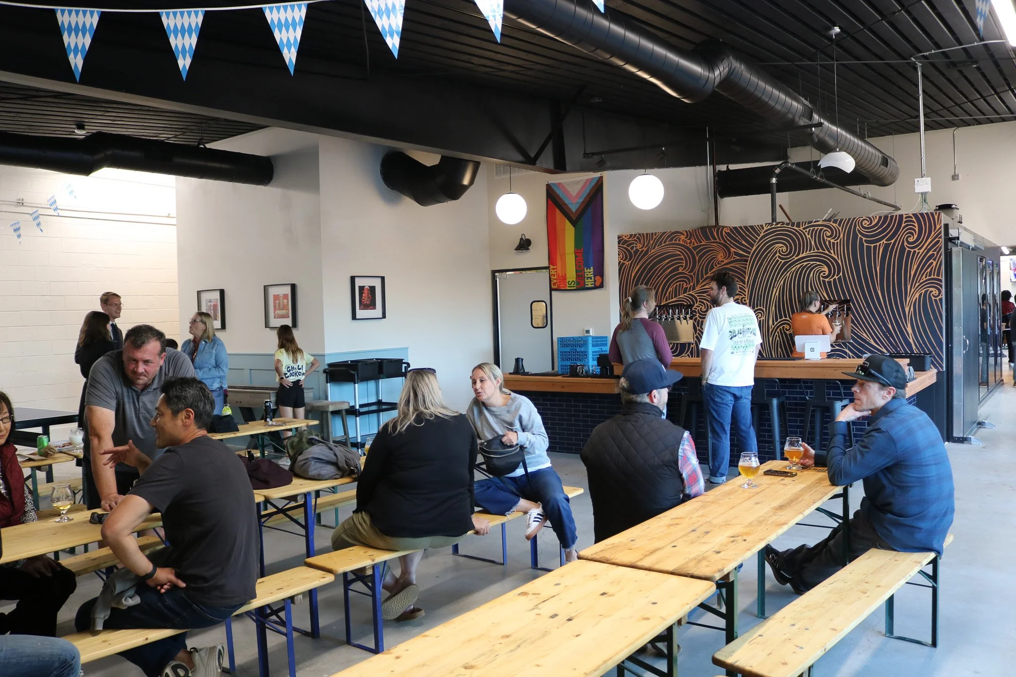 Beer Hall at our Walnut Creek taproom